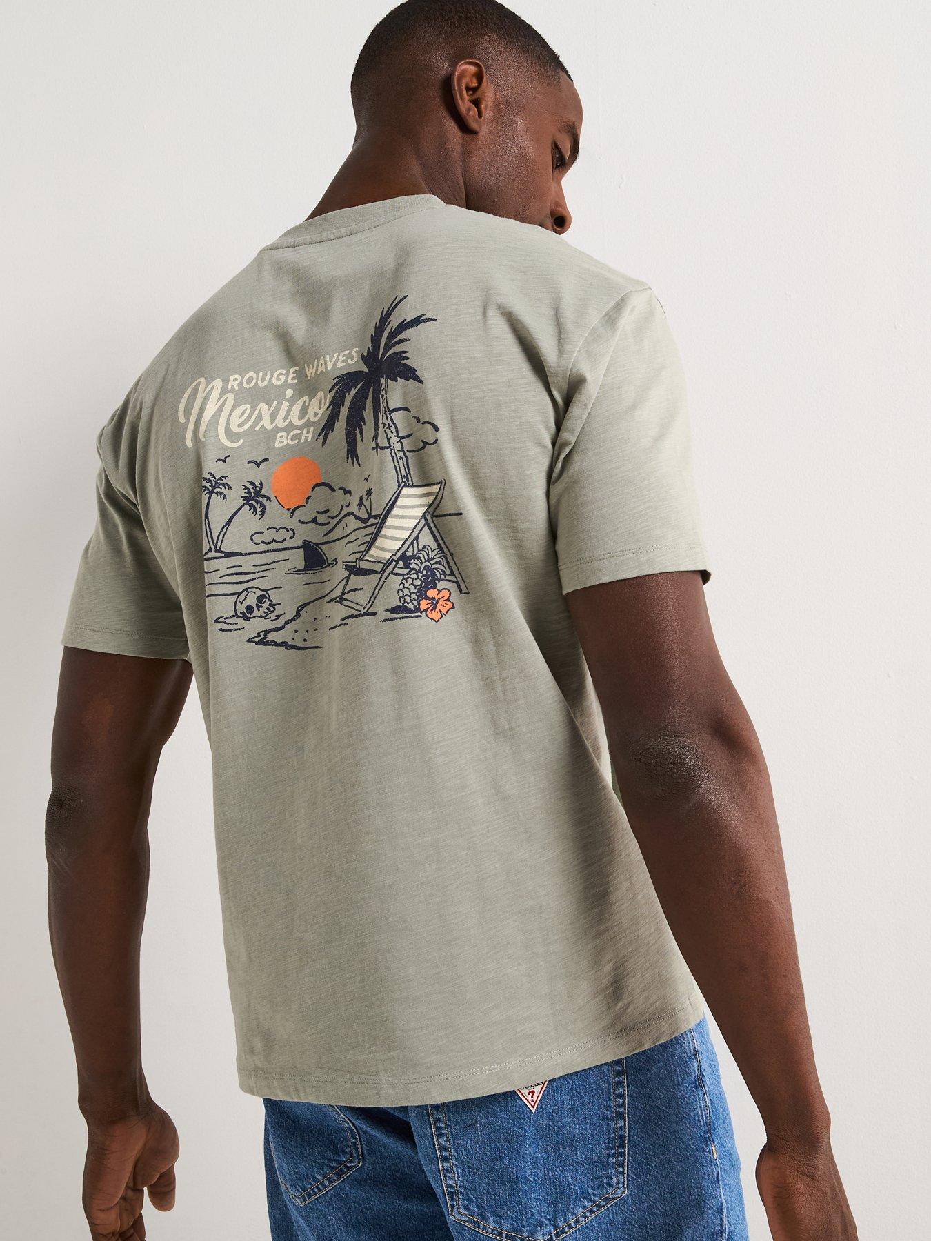 undefined Relaxed Fit Mexico Back Print T-Shirt - Sage