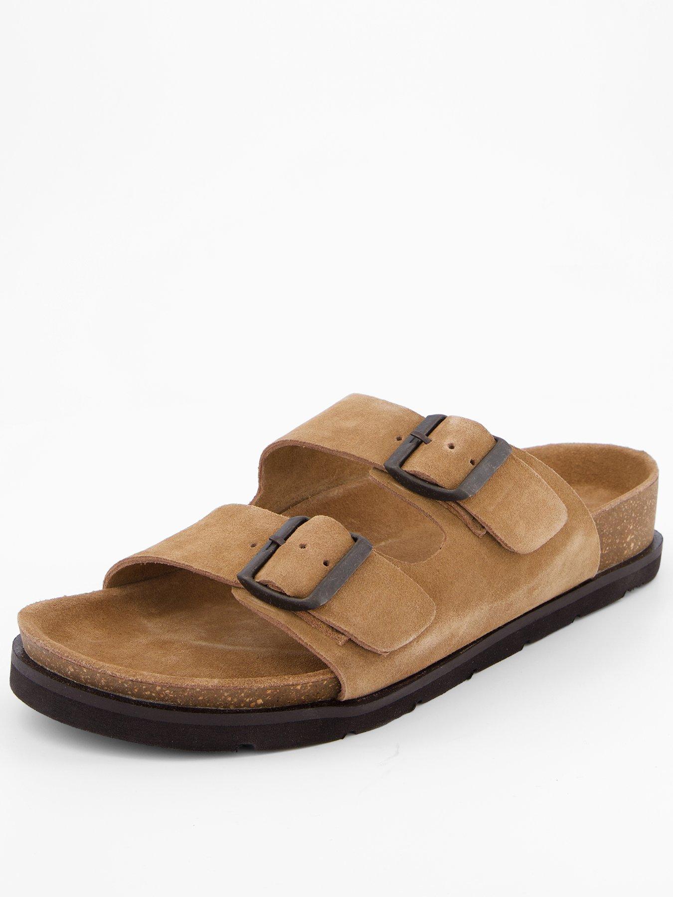 very-man-suede-footbed-sandal-brown