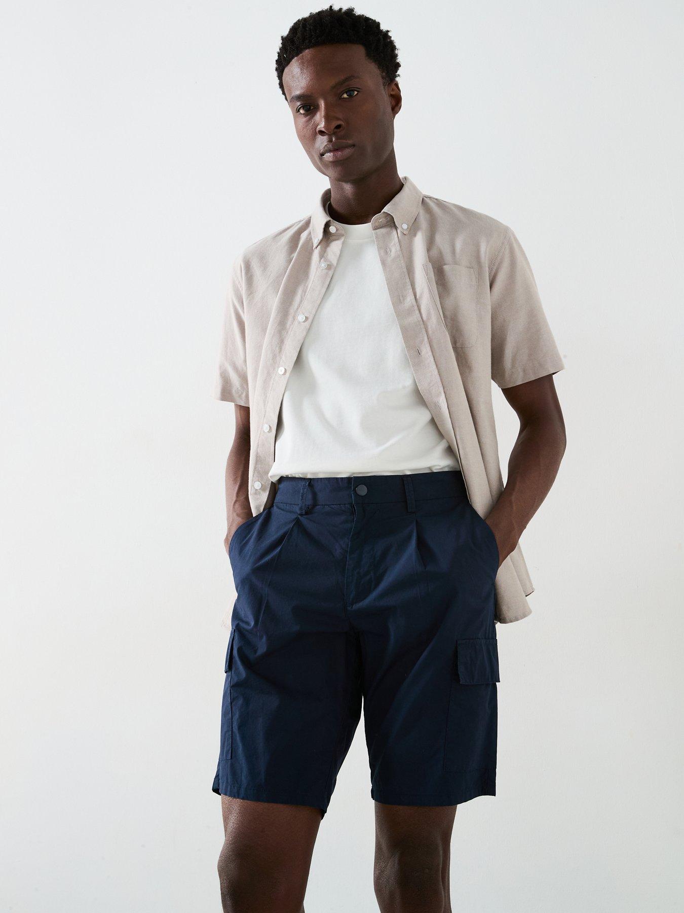 Image 5 of 6 of Very Man Pleated Cargo Short - Navy