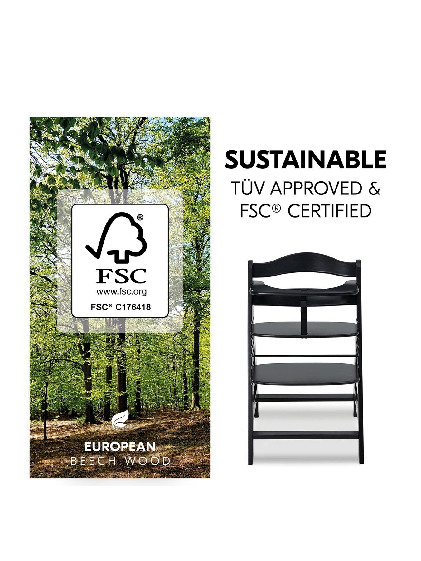  image of hauck-alpha-wooden-highchair-black