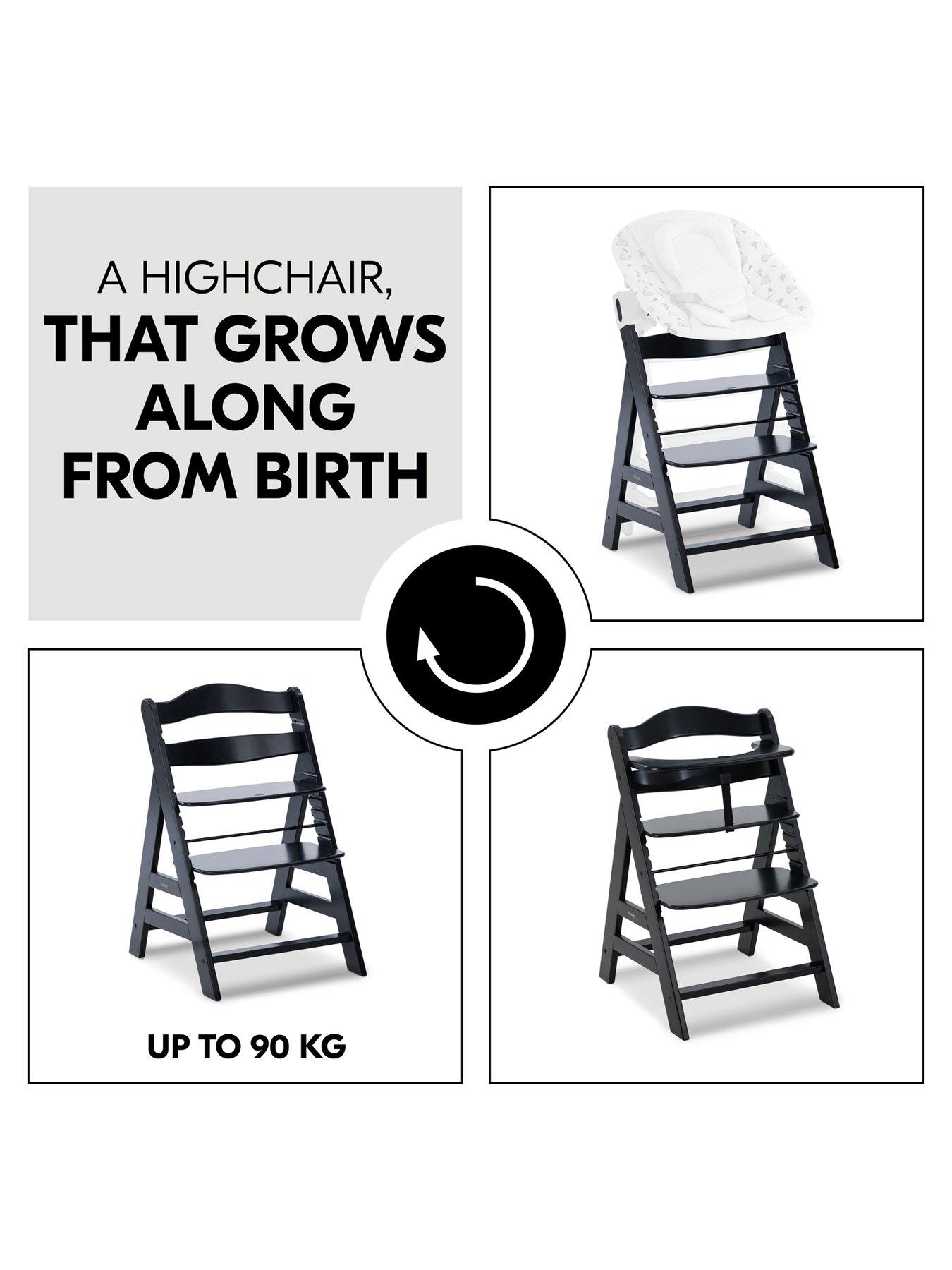  image of hauck-alpha-wooden-highchair-black