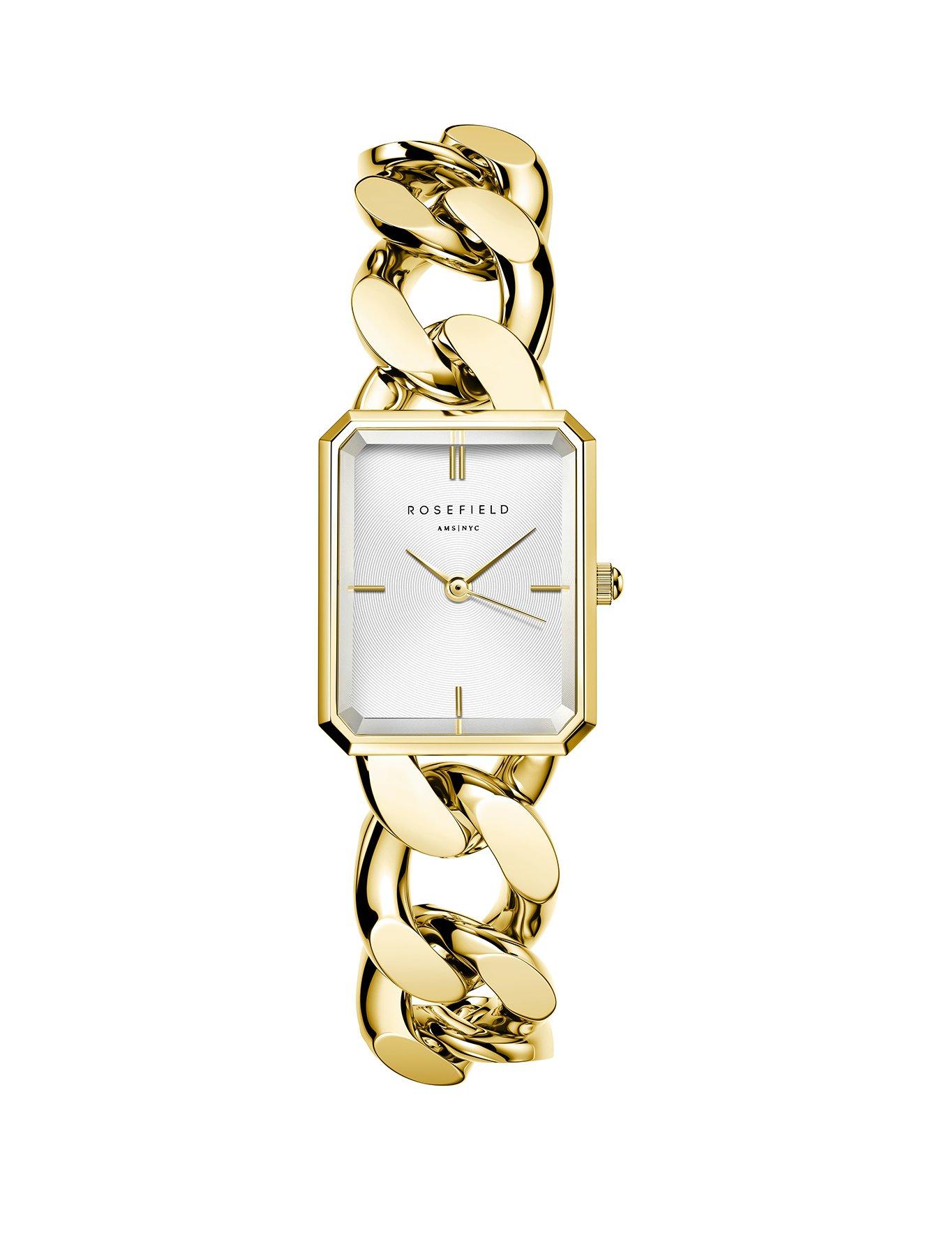 undefined Octagon XS Chain Watch Studio Edition with Silver Dial in a Gold IP case and Stainless Steel Bracelet
