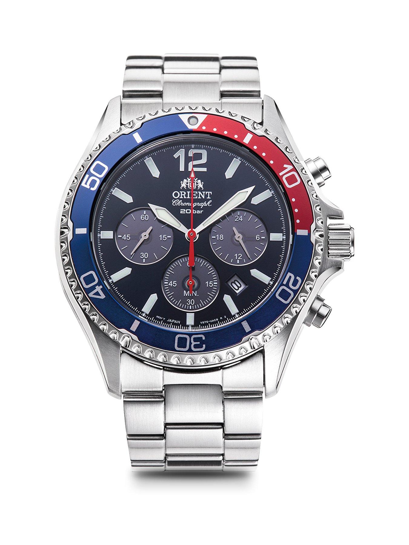 orient-mako-iii-solar-powered-divers-chronograph-watch-with-a-black-dial-unidirectional-bezel-in-a-stainless-steel-case-and-bracelet