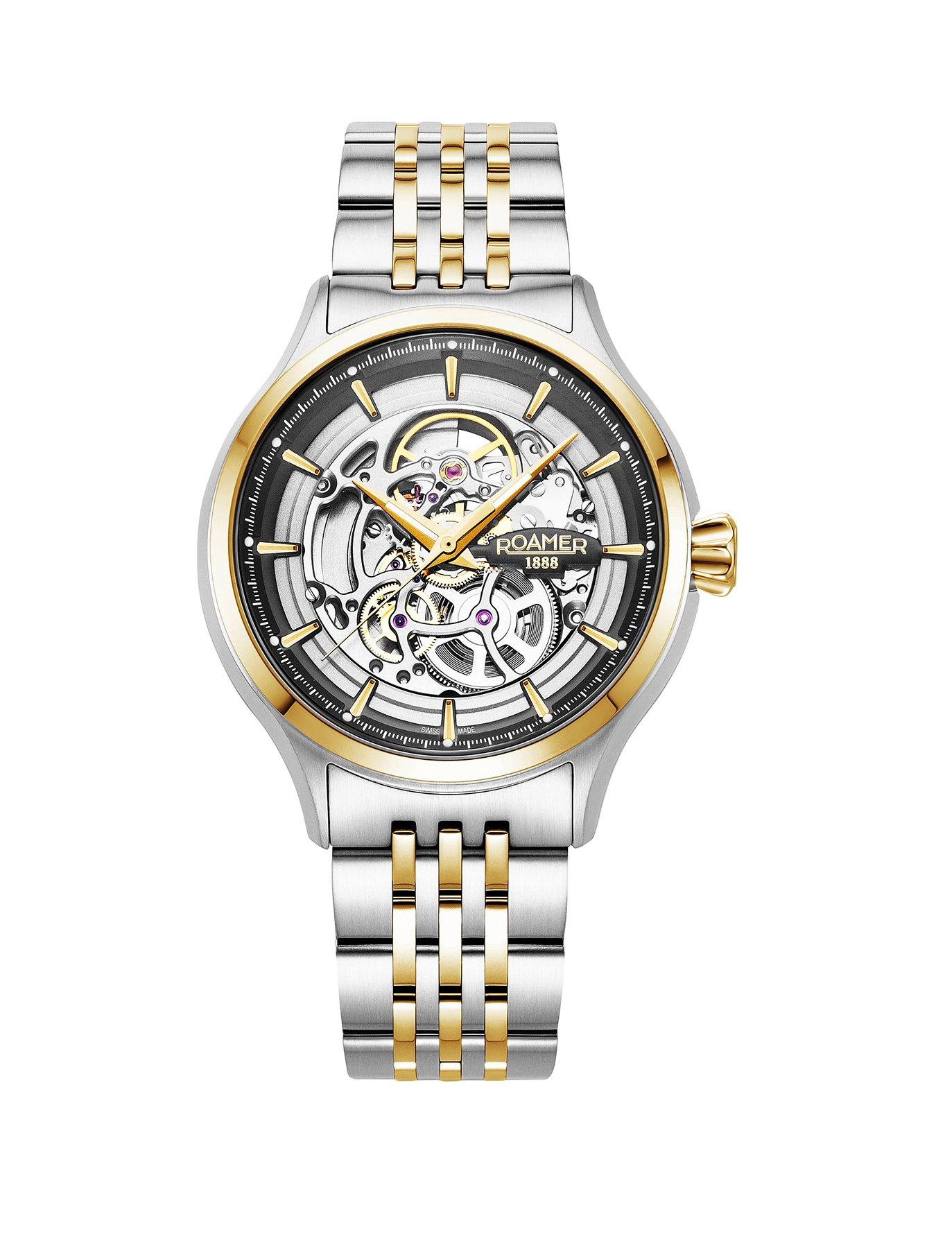 Roamer Swiss Made Competence Skeleton IV Automatic Watch with Stainless Steel Case and Bracelet littlewoods