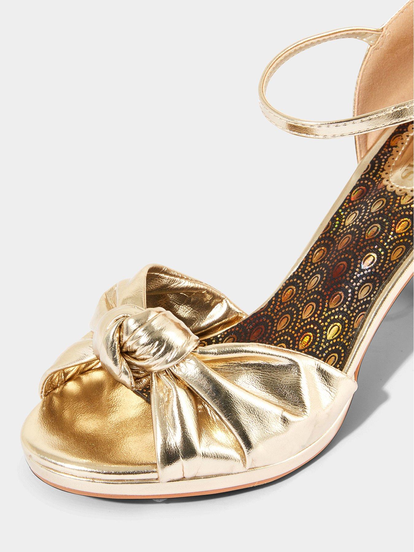  image of joe-browns-metallic-peep-toe-heels-gold