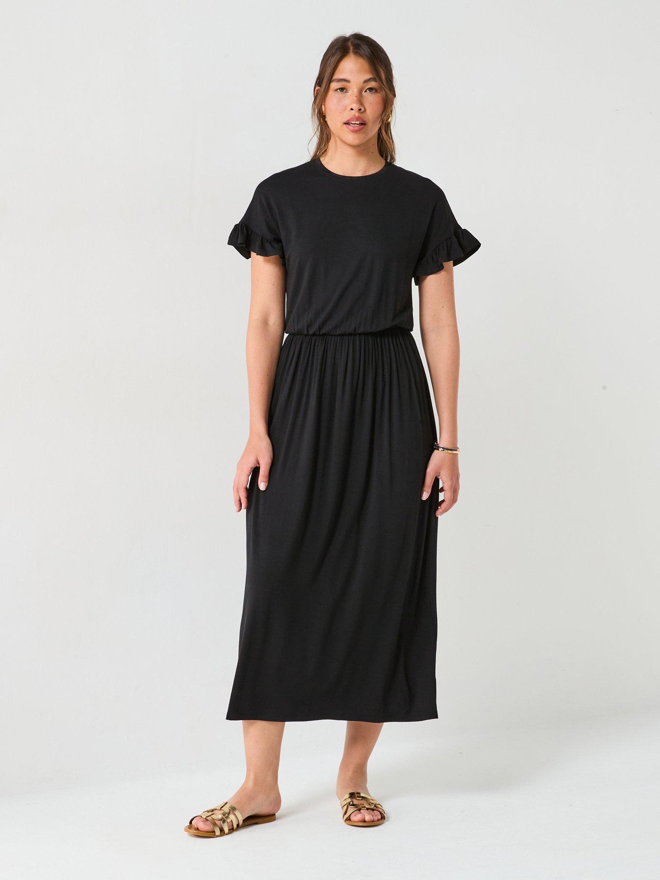 v-by-very-frill-sleeve-midaxi-black