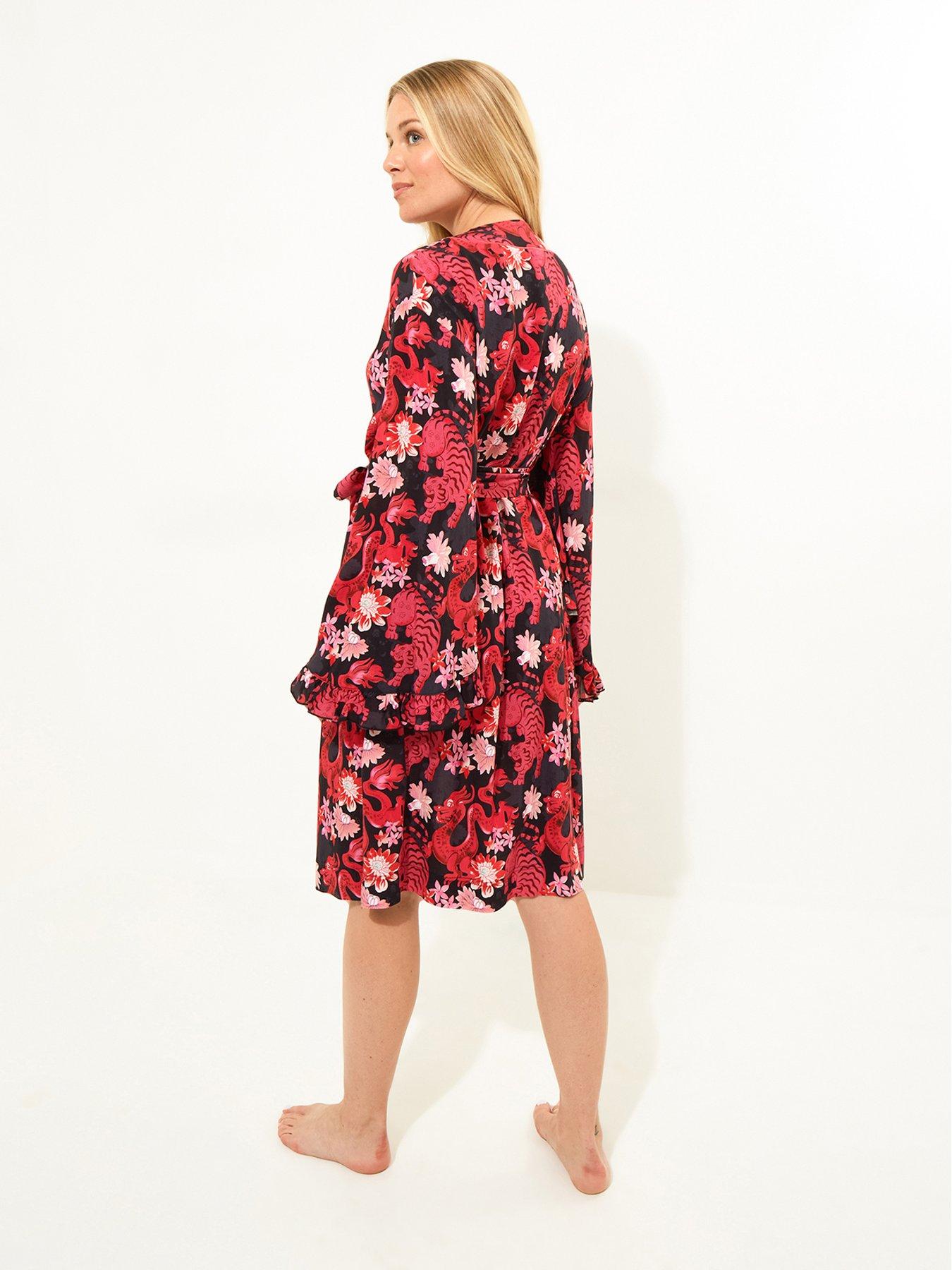  image of joe-browns-pink-print-dressing-gown