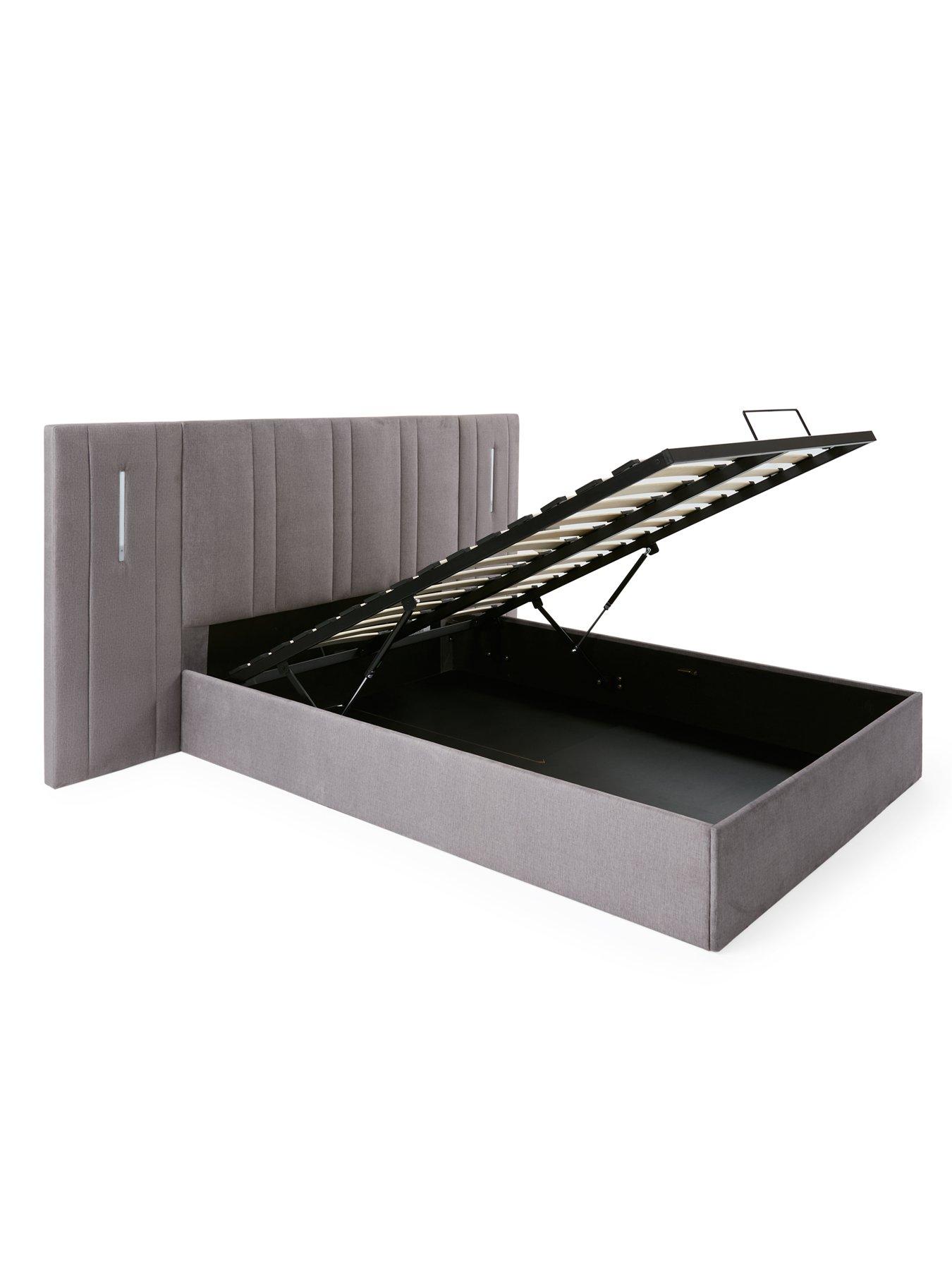 Image 3 of 7 of Very Home Hera Connect End Lift&nbsp;Ottoman Storage Bed with LED Lights and Mattress Options&nbsp;- Grey