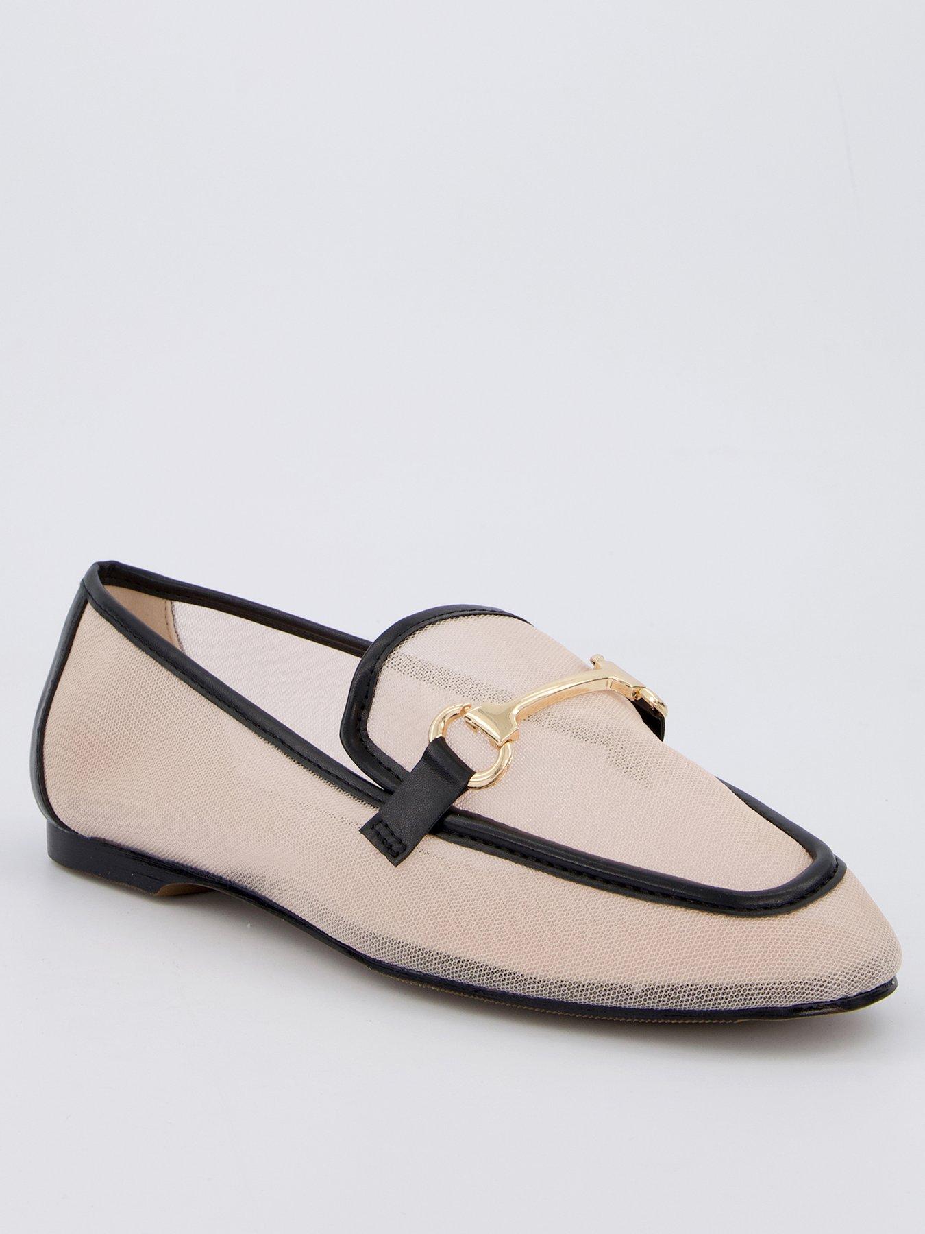 Image 2 of 7 of Raid Graice Mesh Loafer Shoes - Black and Cream