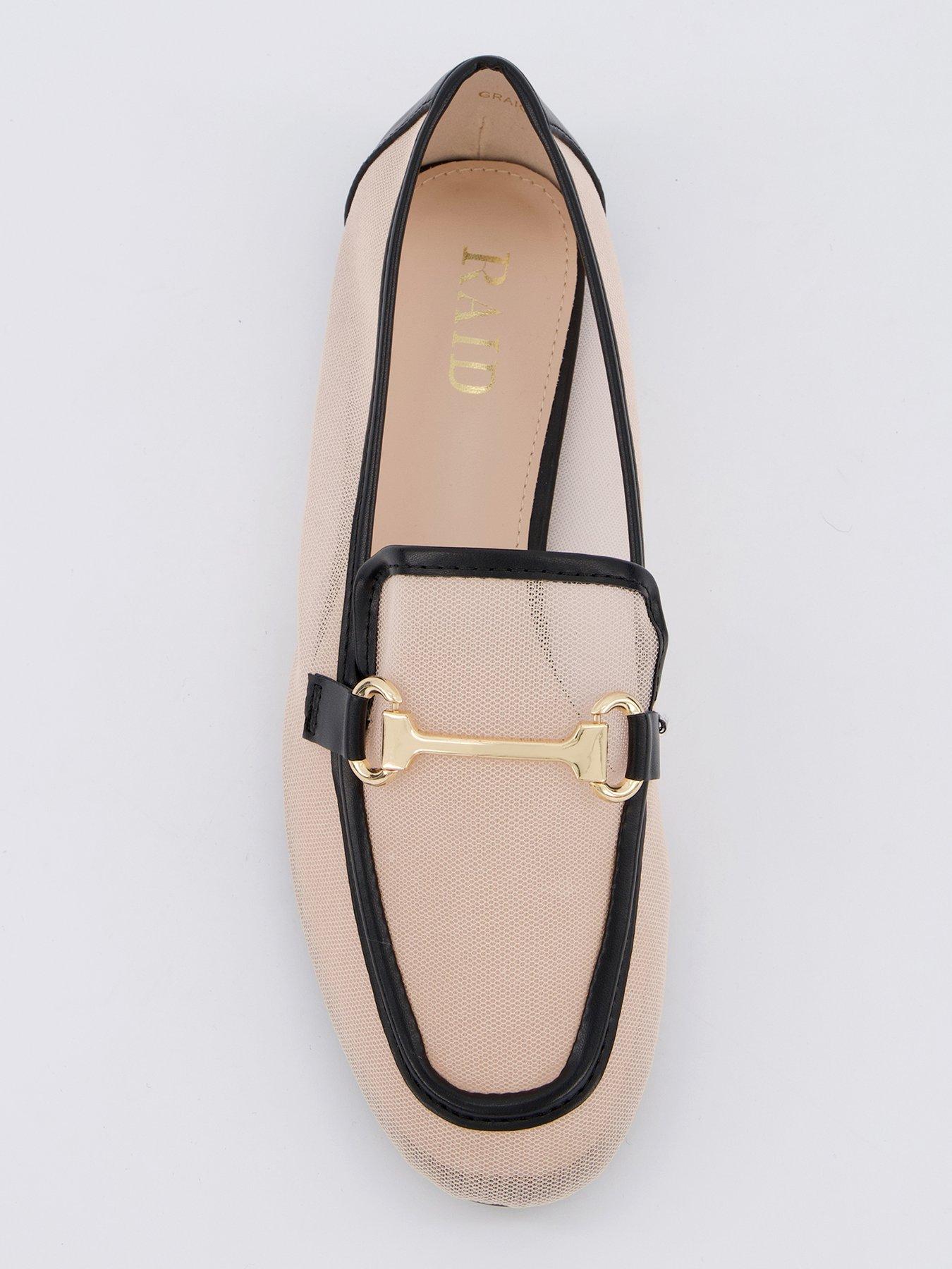 Image 3 of 7 of Raid Graice Mesh Loafer Shoes - Black and Cream