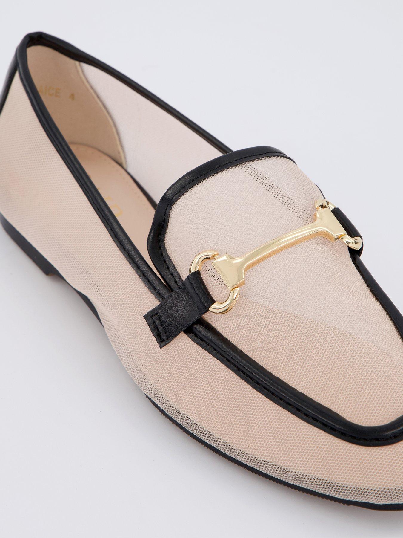 Image 5 of 7 of Raid Graice Mesh Loafer Shoes - Black and Cream