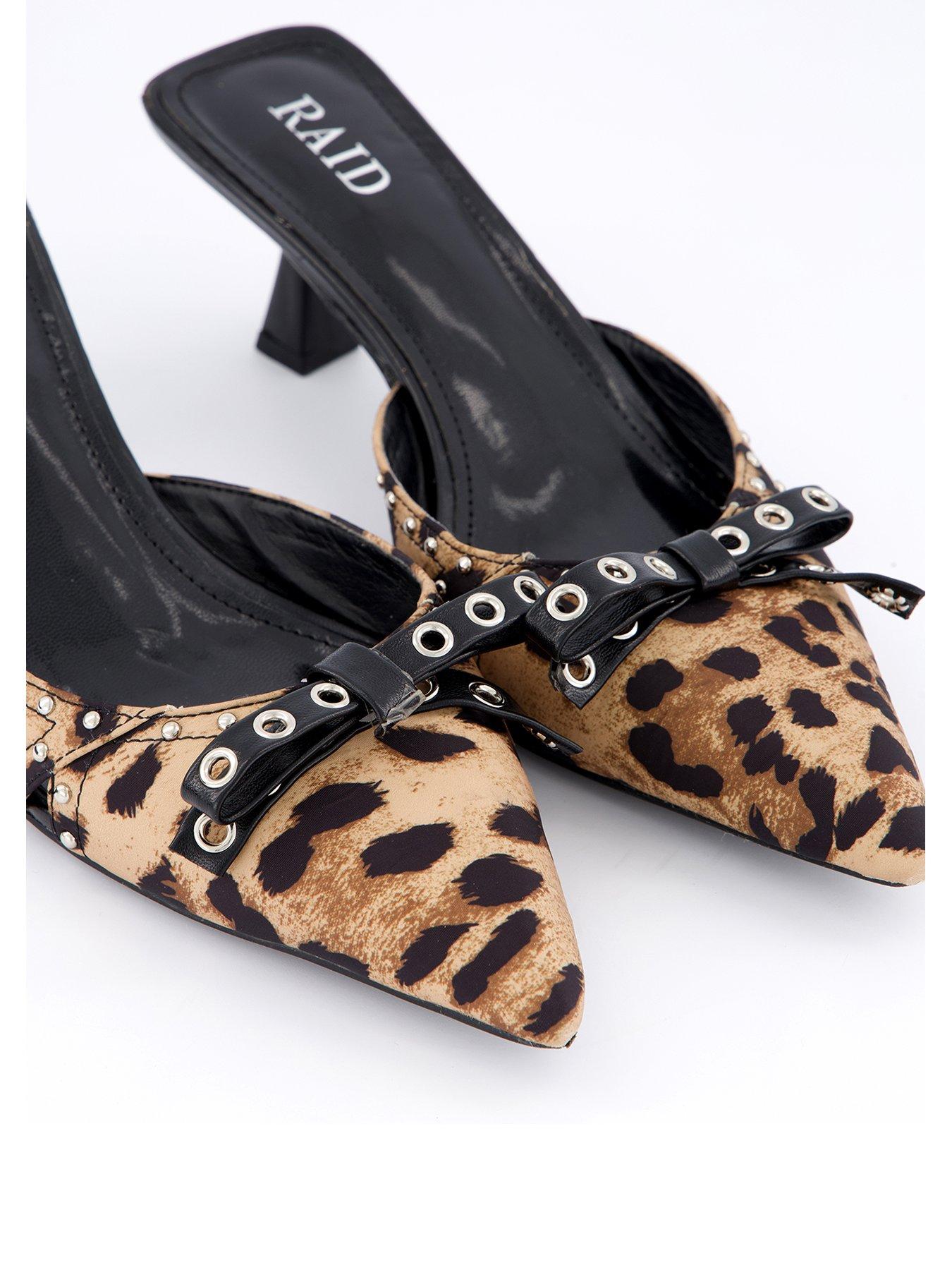 image of raid-tinsley-kitten-heel-mules-leopard