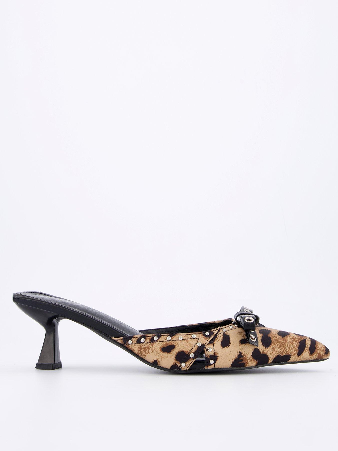  image of raid-tinsley-kitten-heel-mules-leopard