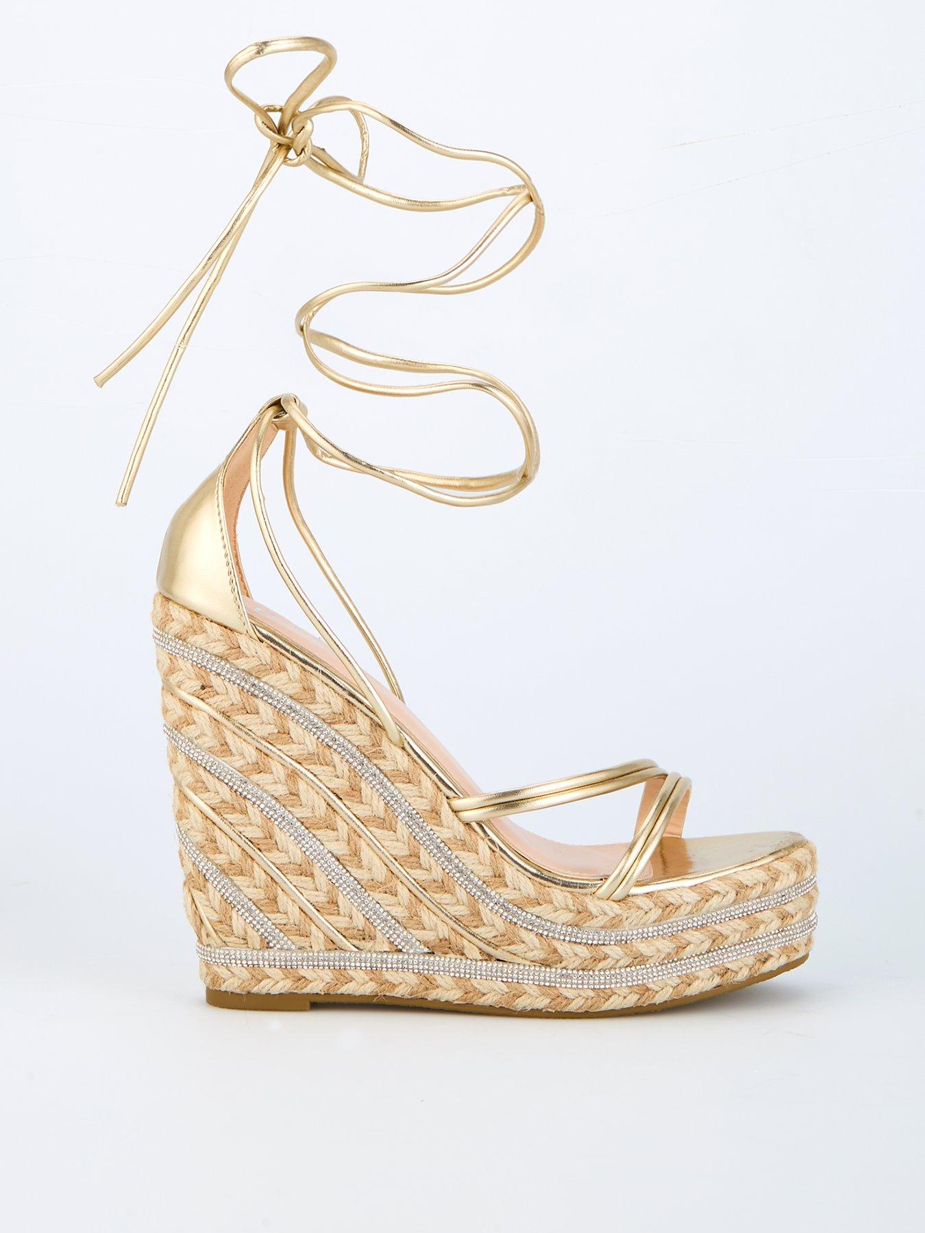  image of raid-francis-sandals-wedges-gold