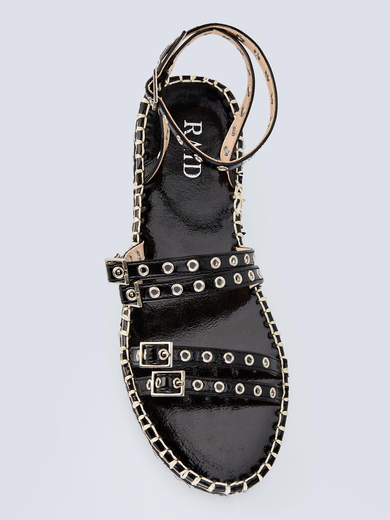 Image 3 of 6 of Raid Tanya Flat Strappy Sandals - Black