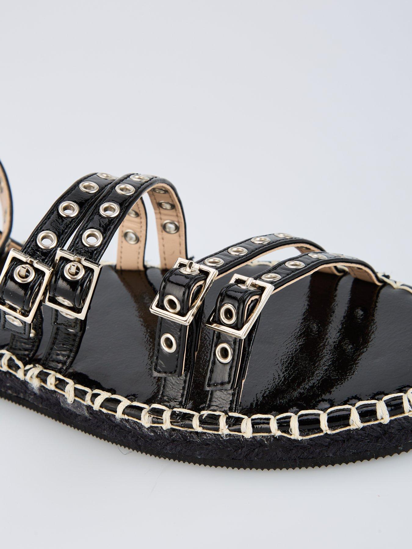 Image 6 of 6 of Raid Tanya Flat Strappy Sandals - Black