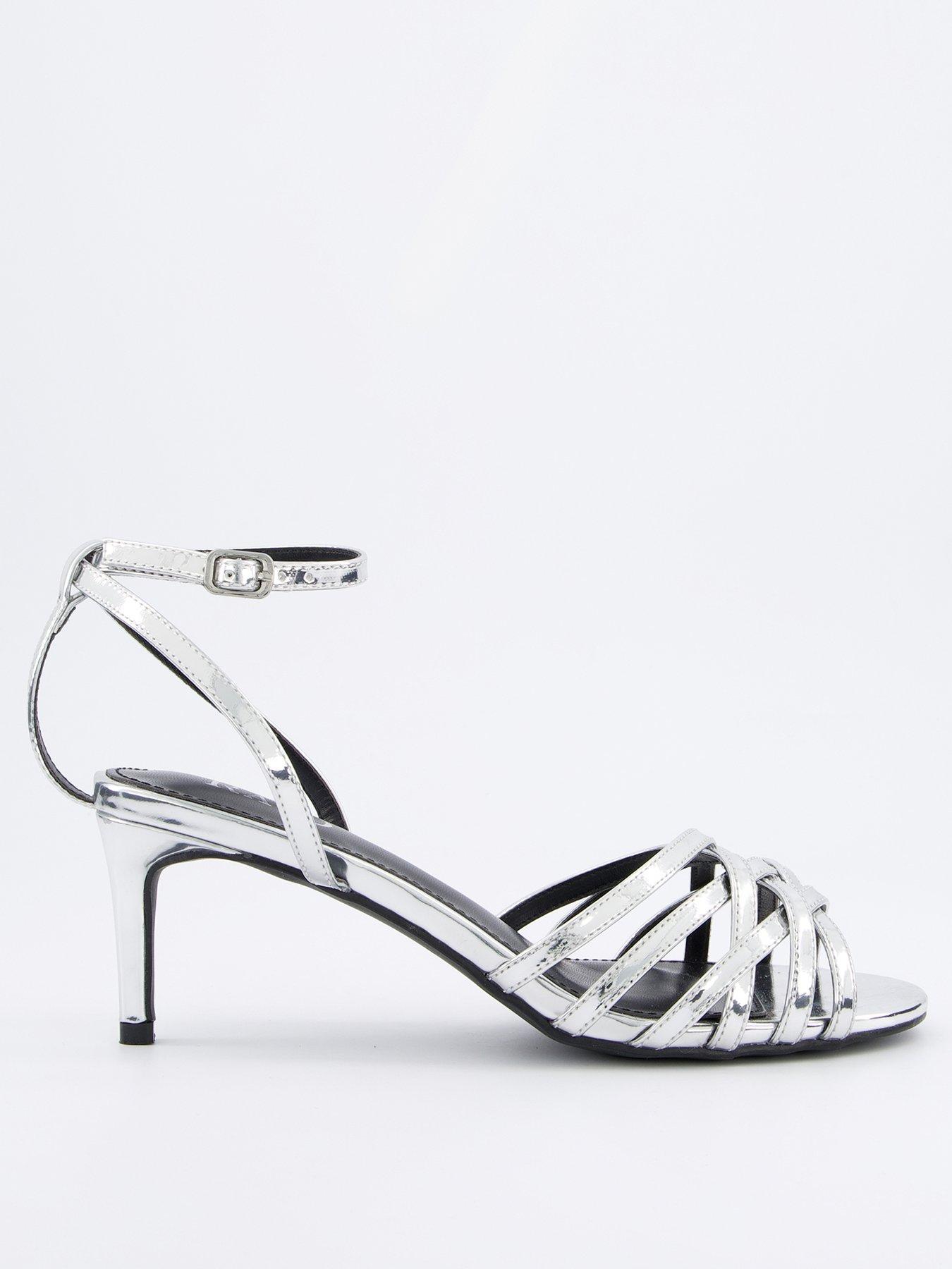 front image of raid-analia-heeled-sandals-silver