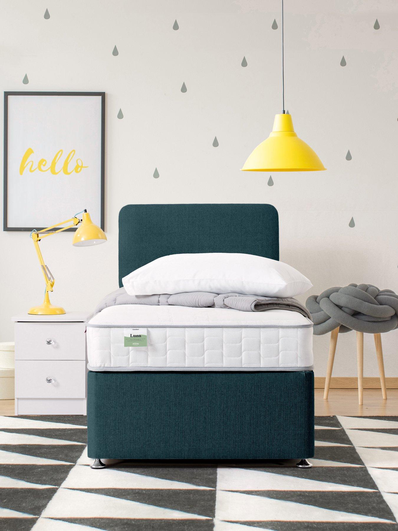 Airsprung Luna Comfort Quilted Children's Divan Bed with Storage Options - Headboard Included - FSC® Certified