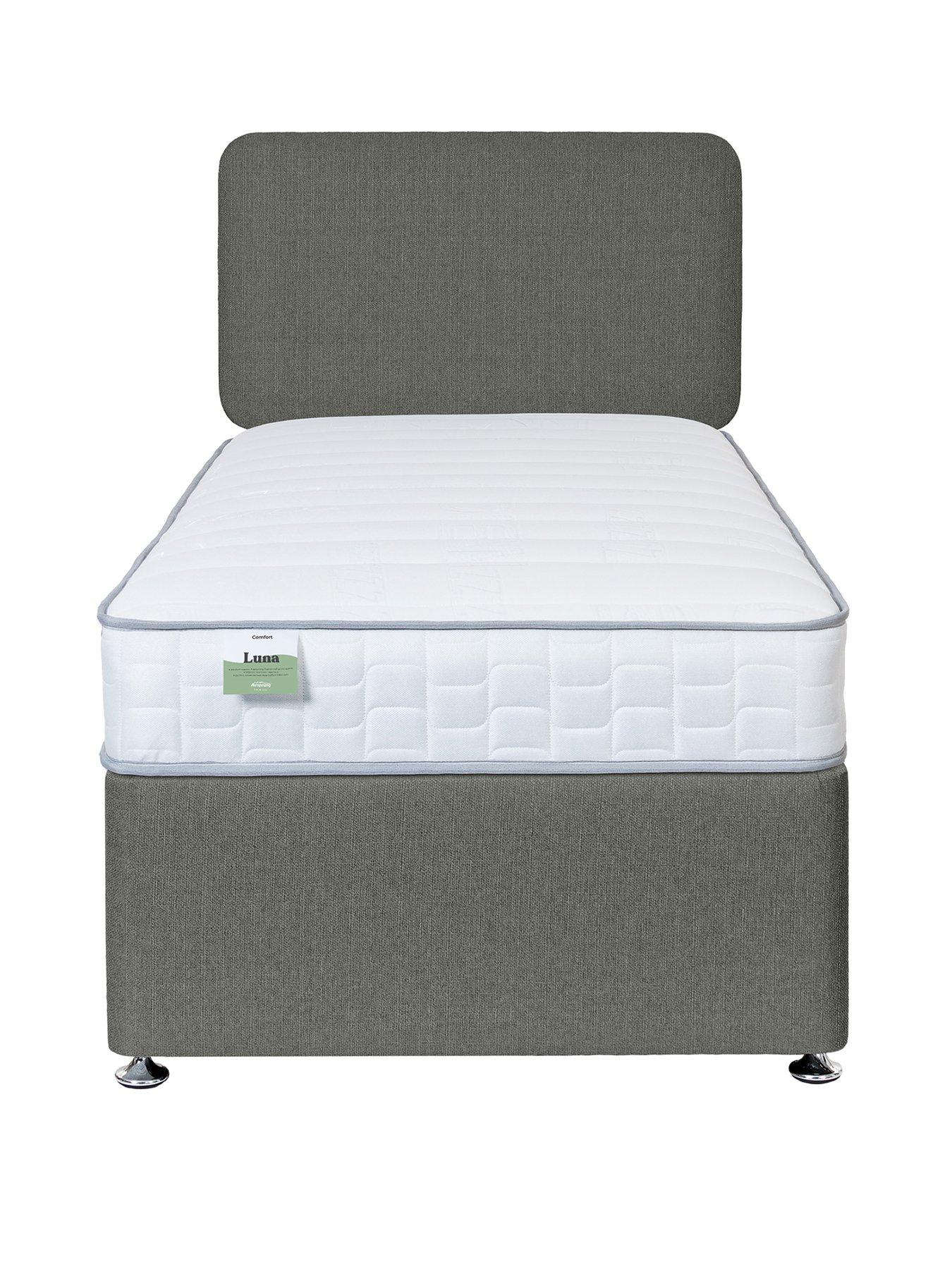  image of airsprung-luna-comfort-quilted-childrensnbspdivan-bed-with-storage-options-headboard-included