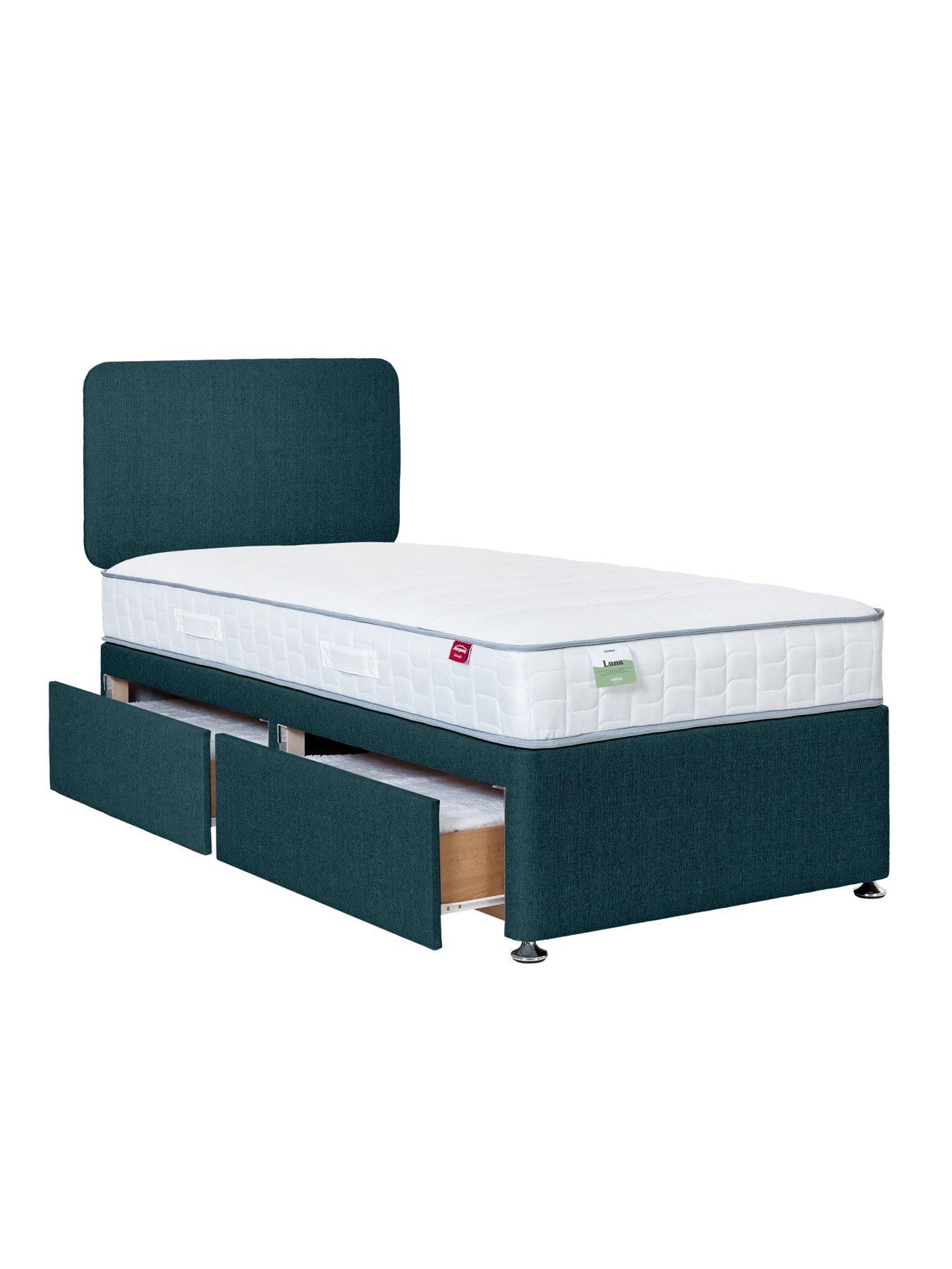  image of airsprung-luna-comfort-quilted-childrensnbspdivan-bed-with-storage-options-headboard-included