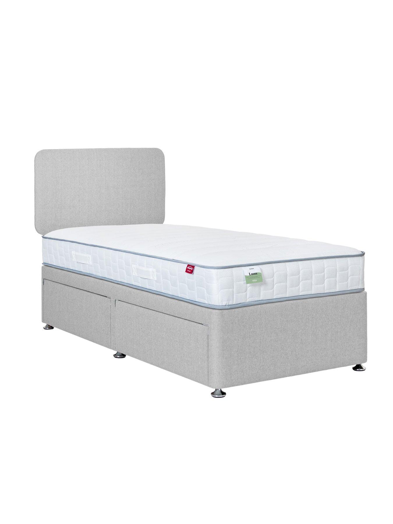  image of airsprung-luna-comfort-quilted-childrensnbspdivan-bed-with-storage-options-headboard-included