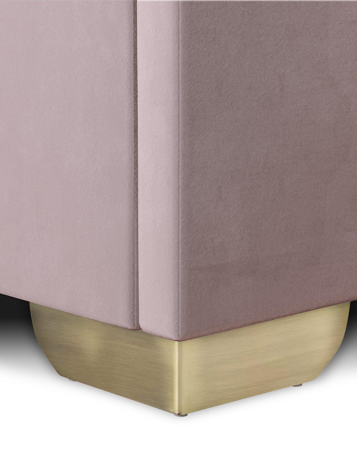 Image 5 of 6 of The Very Collection New Dakota Velvet End Lift Up Storage Ottoman Bed with Mattress Options (Buy &amp; SAVE!) - Antique Rose