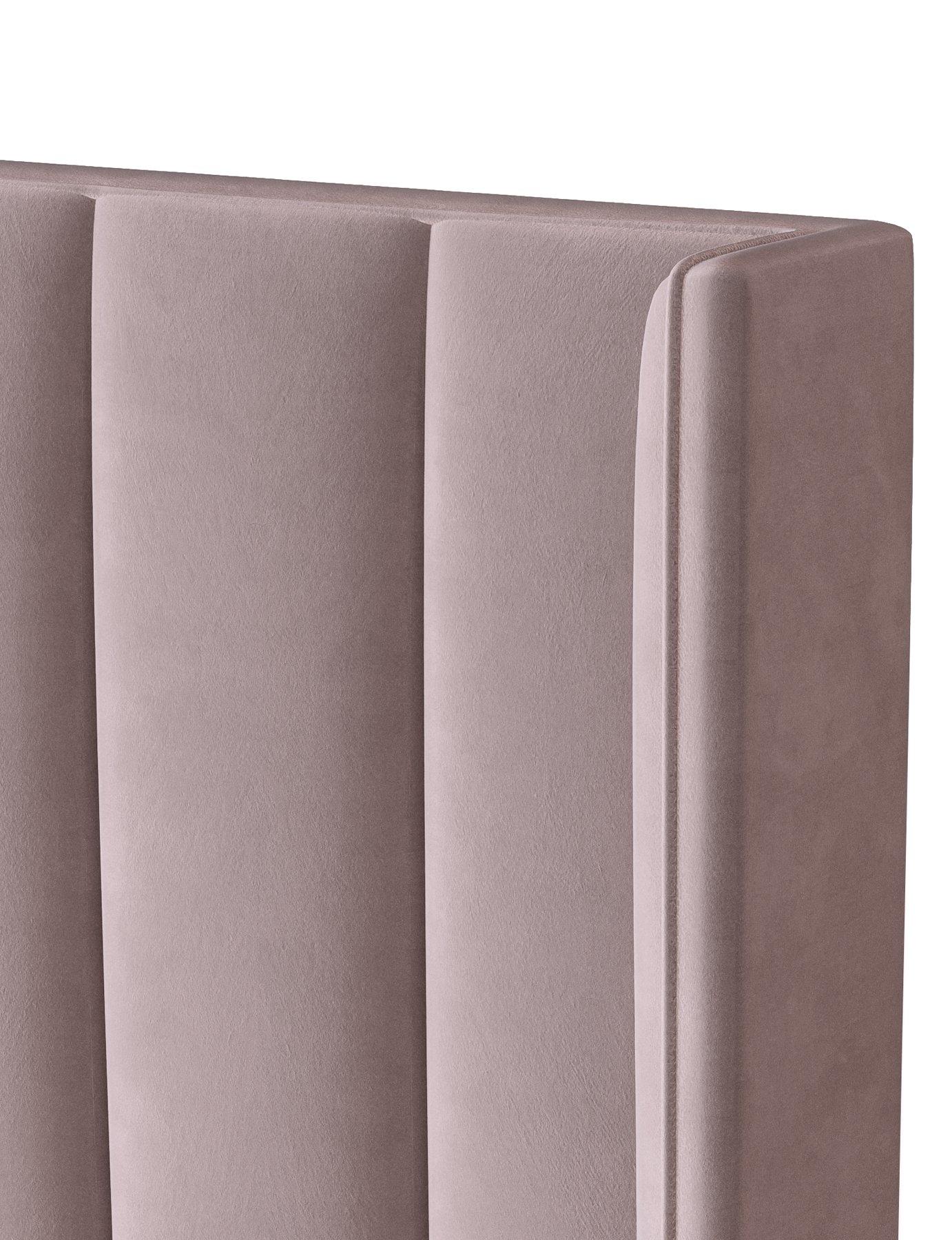 Image 6 of 6 of The Very Collection New Dakota Velvet End Lift Up Storage Ottoman Bed with Mattress Options (Buy &amp; SAVE!) - Antique Rose