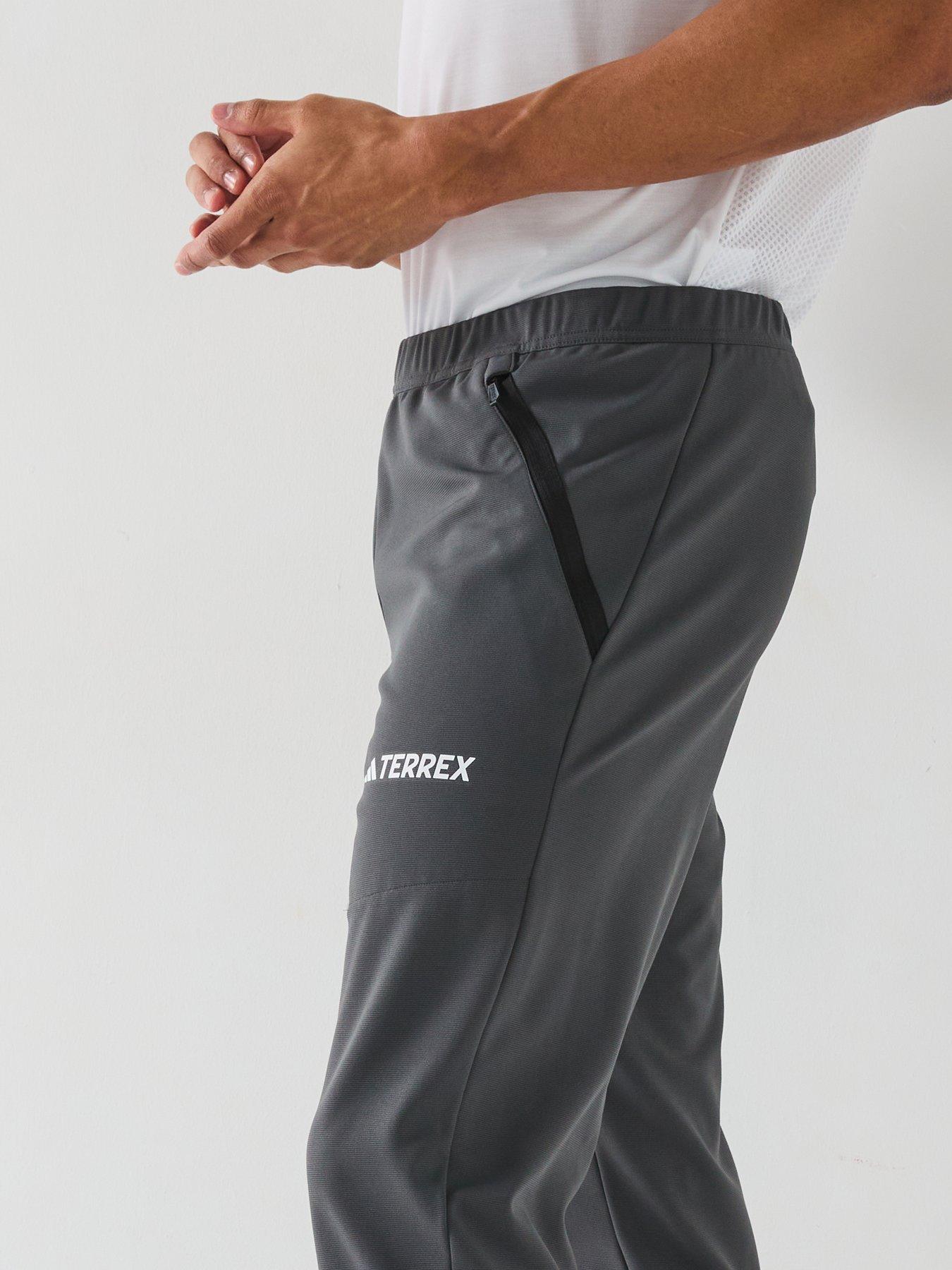  image of adidas-terrex-mens-mountain-knit-pants-grey
