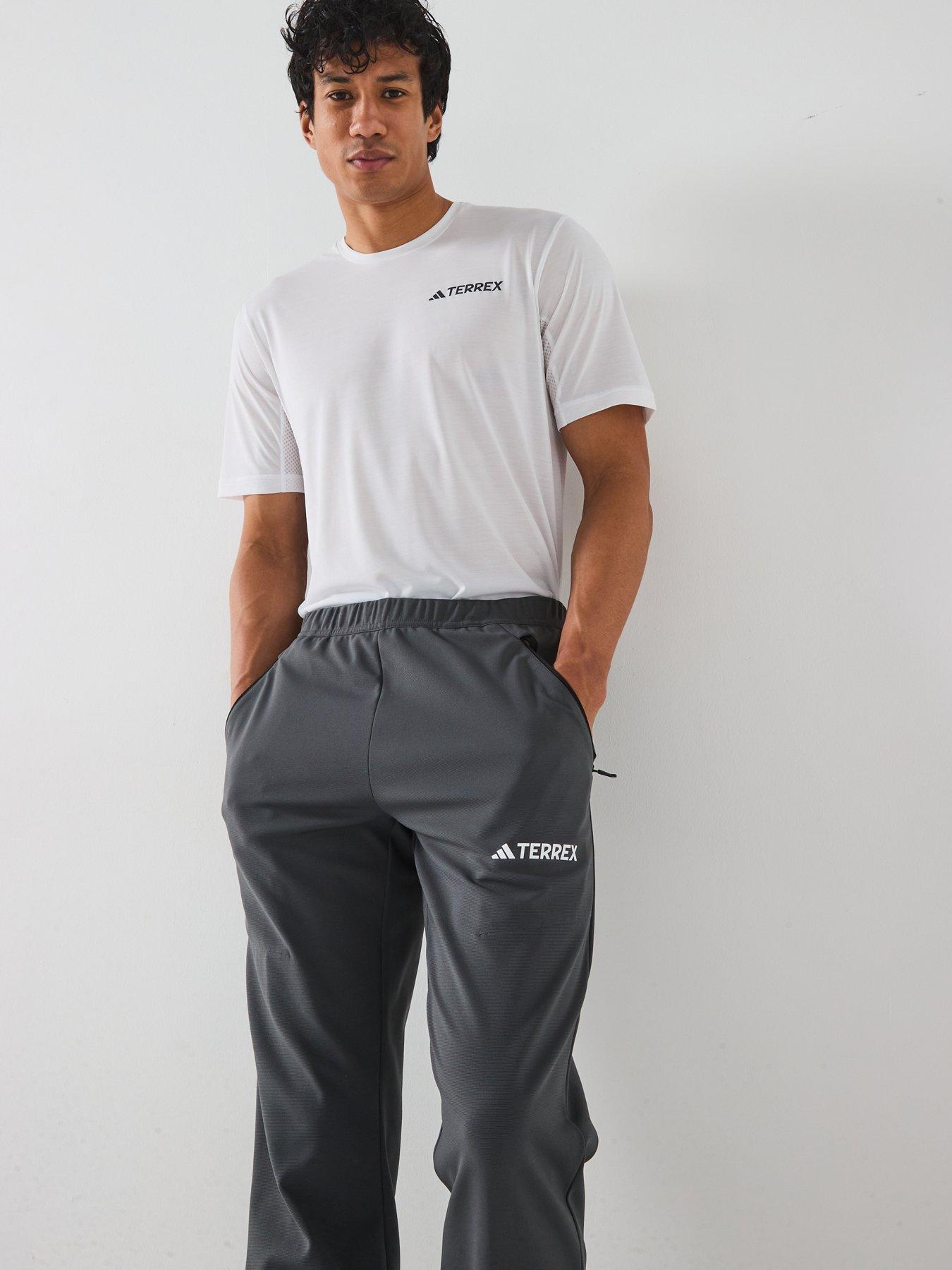  image of adidas-terrex-mens-mountain-knit-pants-grey