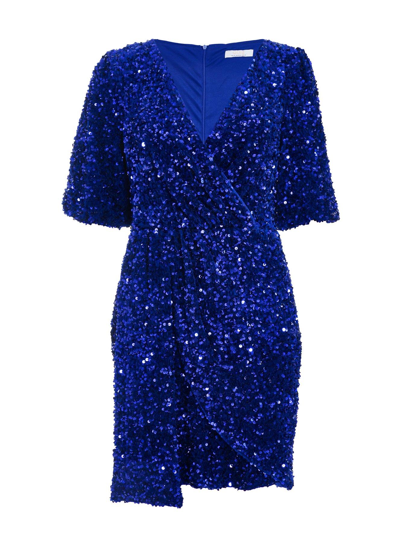 blue sparkle wrap dress Buy Sosandar Blue Sequin Belted Wrap Dress from Next USA