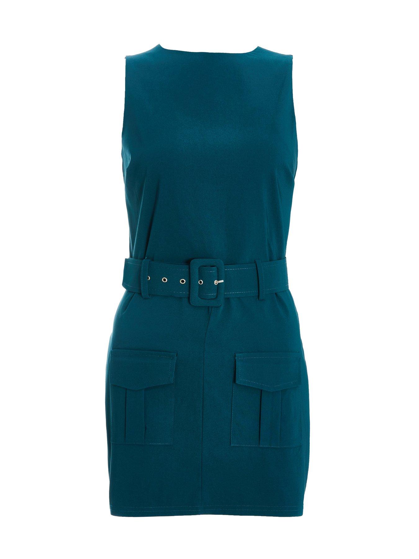 Image 4 of 6 of Quiz Teal Round Neck Skort Playsuit