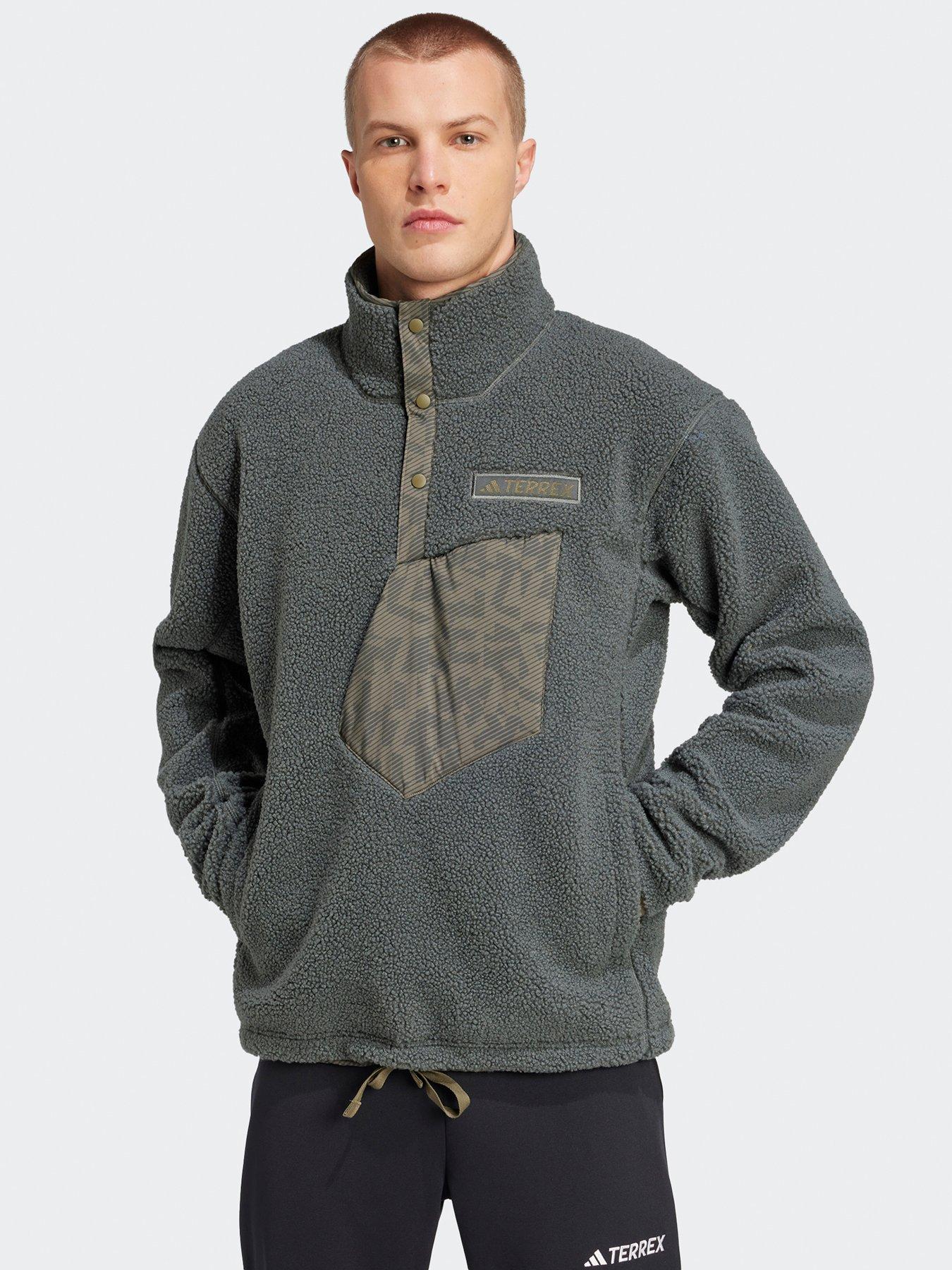 adidas-terrex-mens-xpl-pile-snap-fleece-dark-green