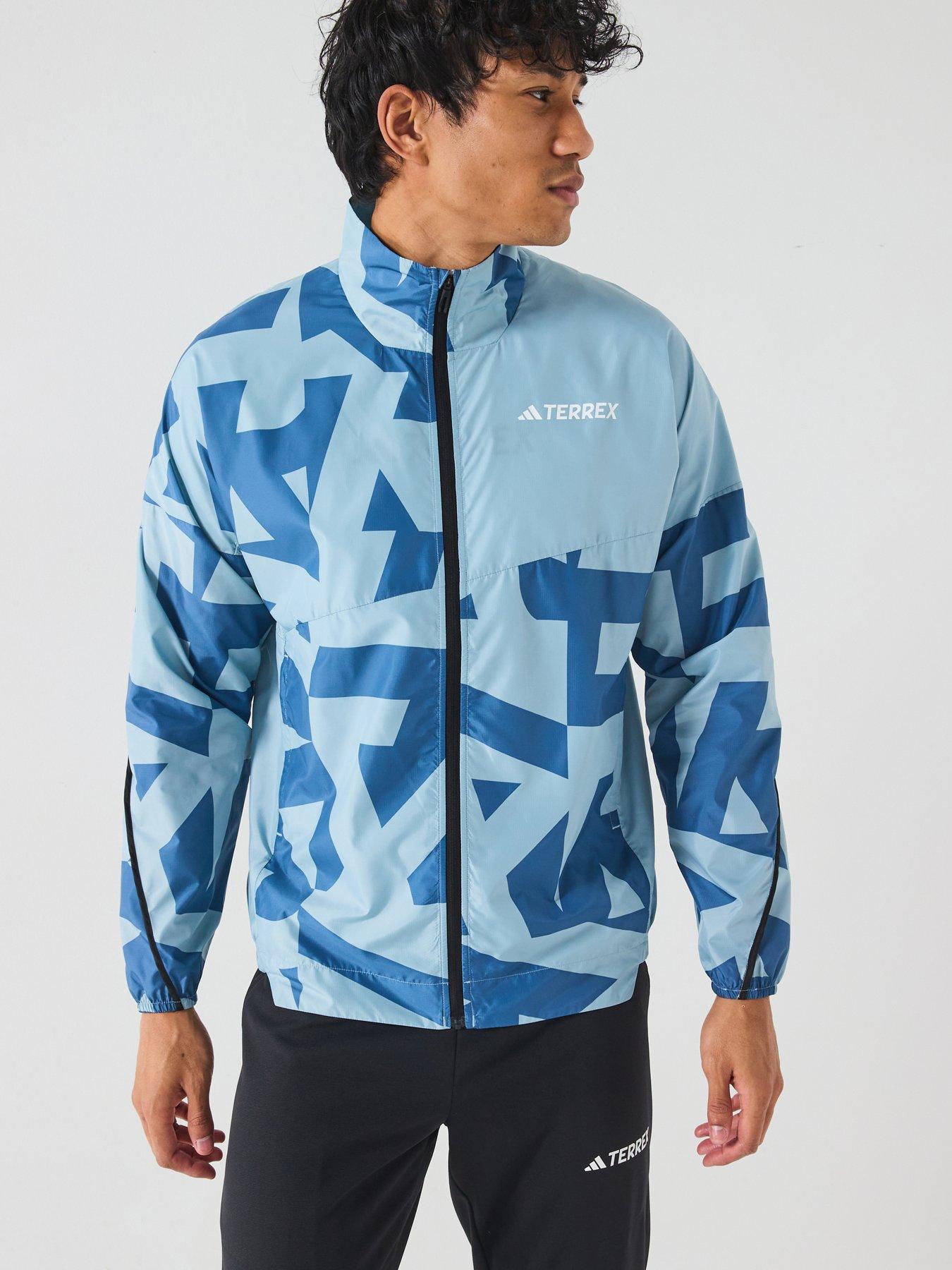  image of adidas-terrex-mens-mountain-print-wind-jacket-magic-greywonder-steel