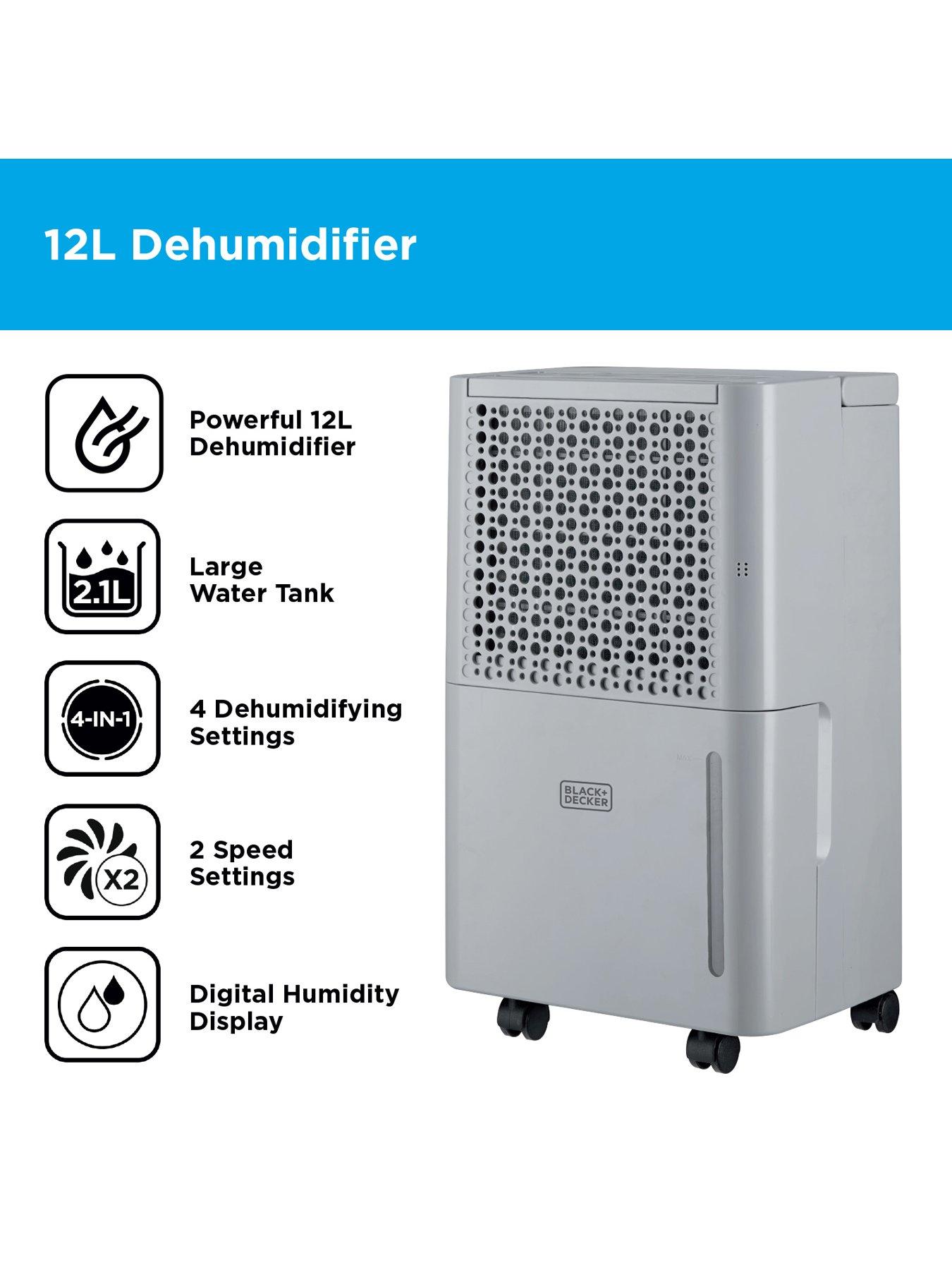  image of black-decker-12l-dehumidifier--grey