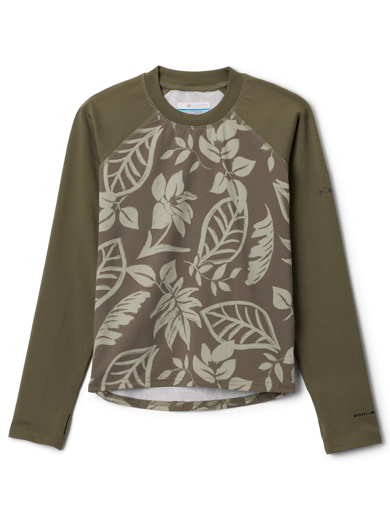 Columbia Kids Unisex Sandy Shores Printed Long Sleeve Sunguard - Green
