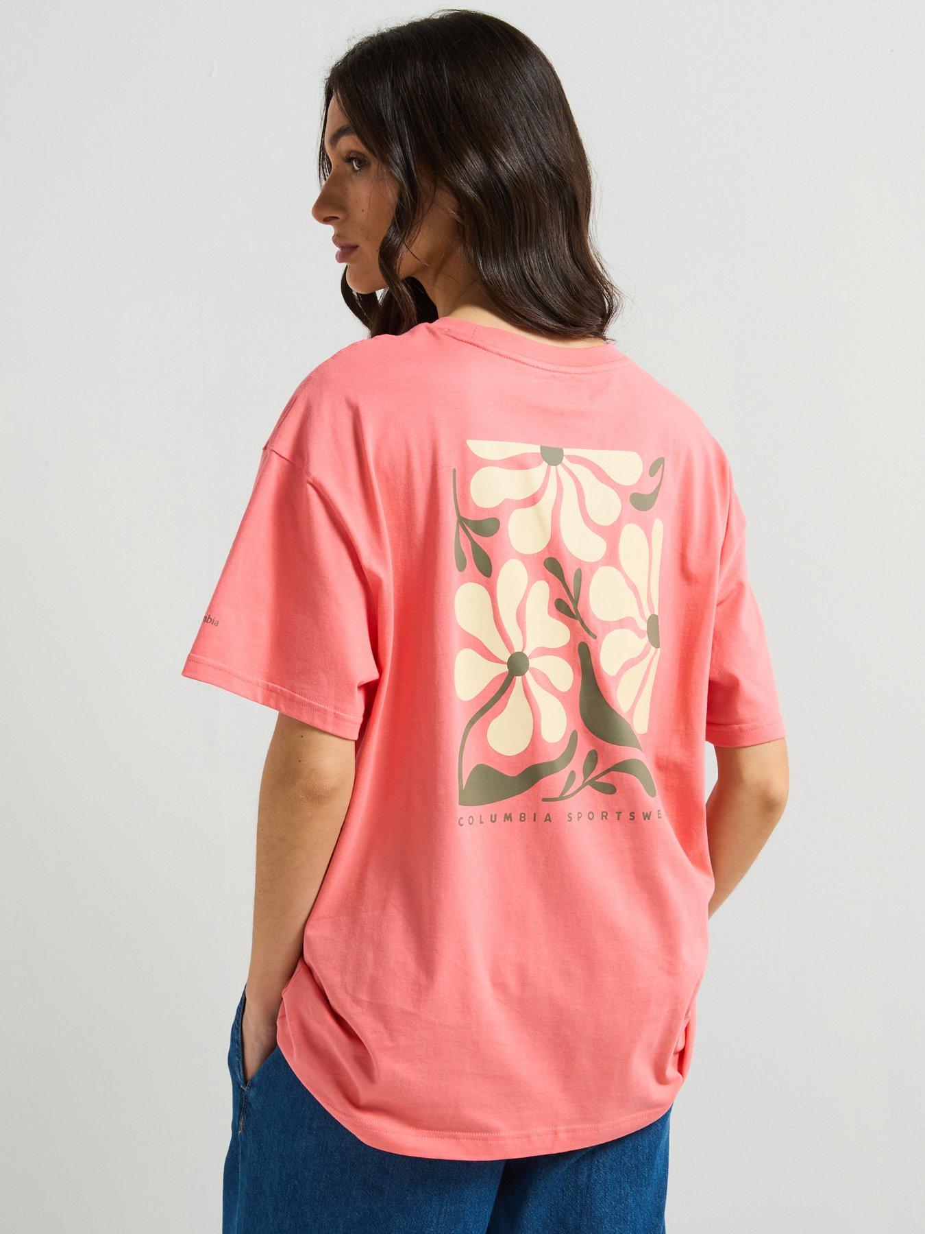 Columbia Women's Rolling Bend Graphic Oversized T-Shirt - Pink