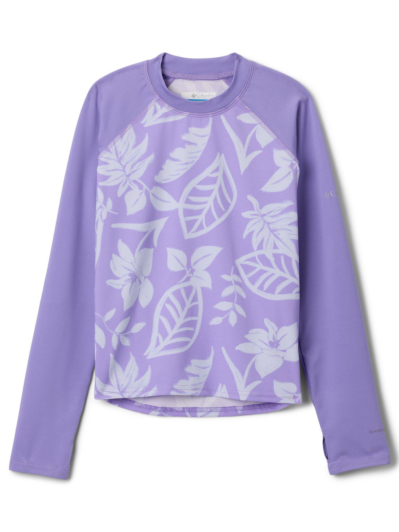 Columbia Kids Unisex Sandy Shores Printed Long Sleeve Sunguard - Purple