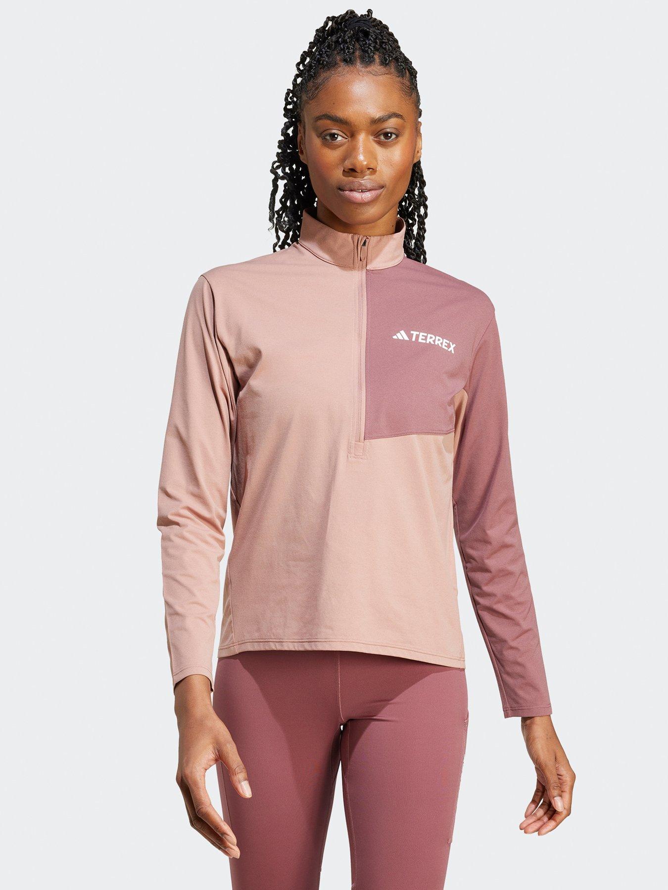 undefined Women's Mountain Half Zip Long Sleeve Tee - Pink