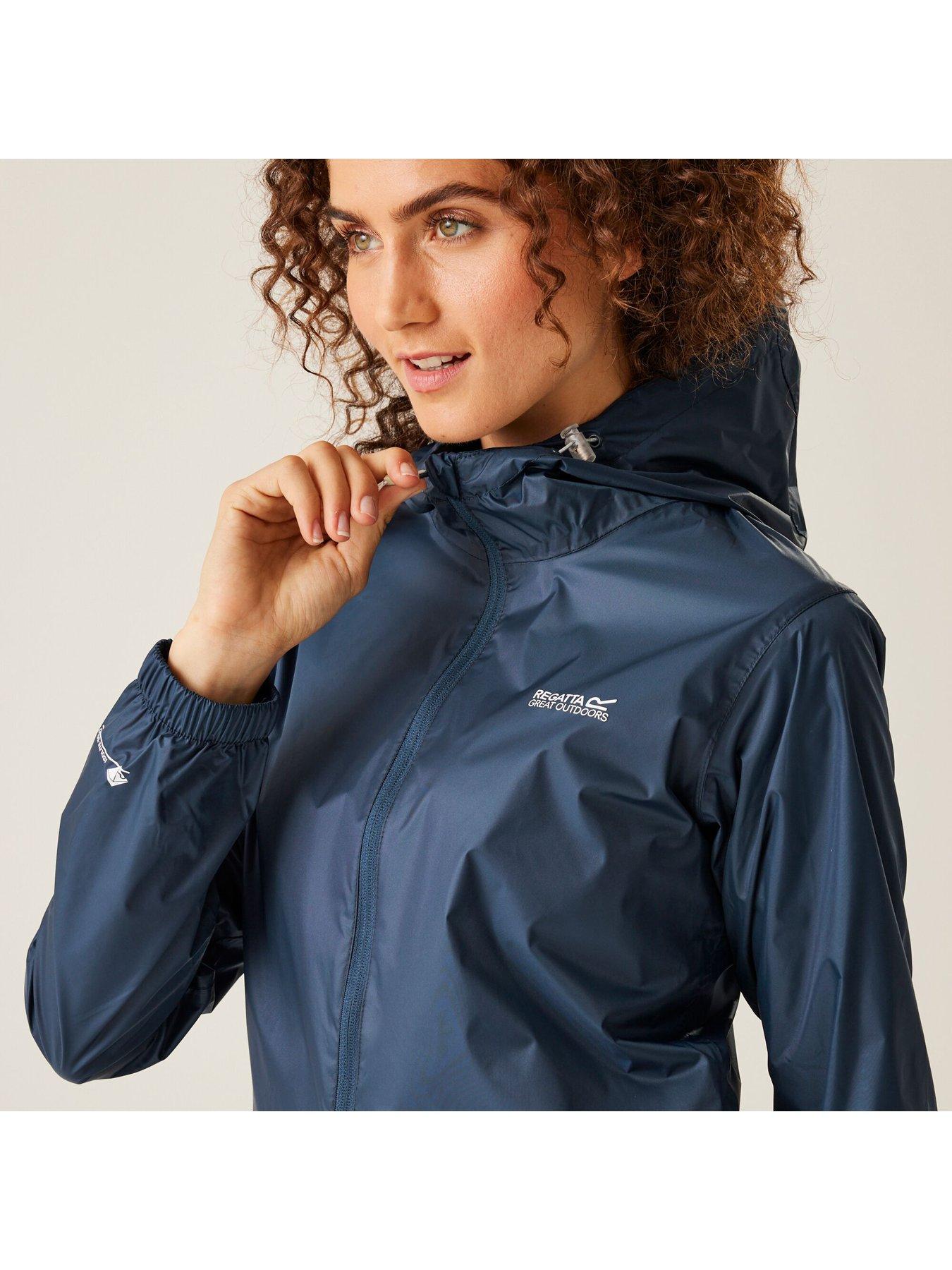  image of regatta-womens-pack-it-iii-waterproof-shell-jacket-navy
