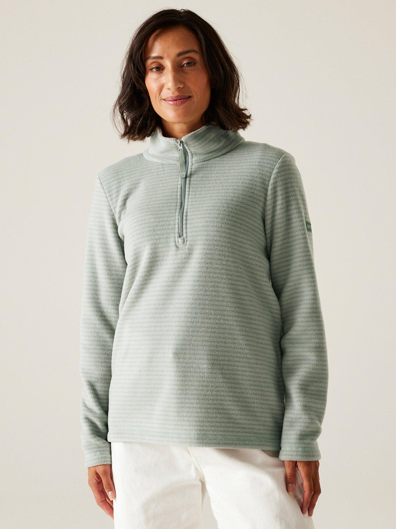 undefined Womens Solenneii Half Zip Fleece- Green