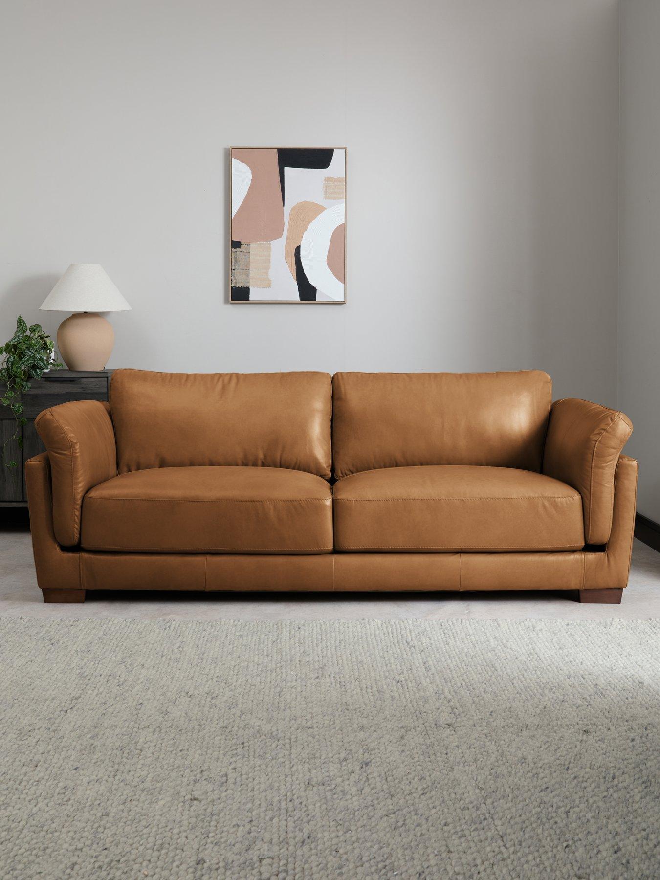 Very Home Morena 3 Seater Standard Back Leather Sofa