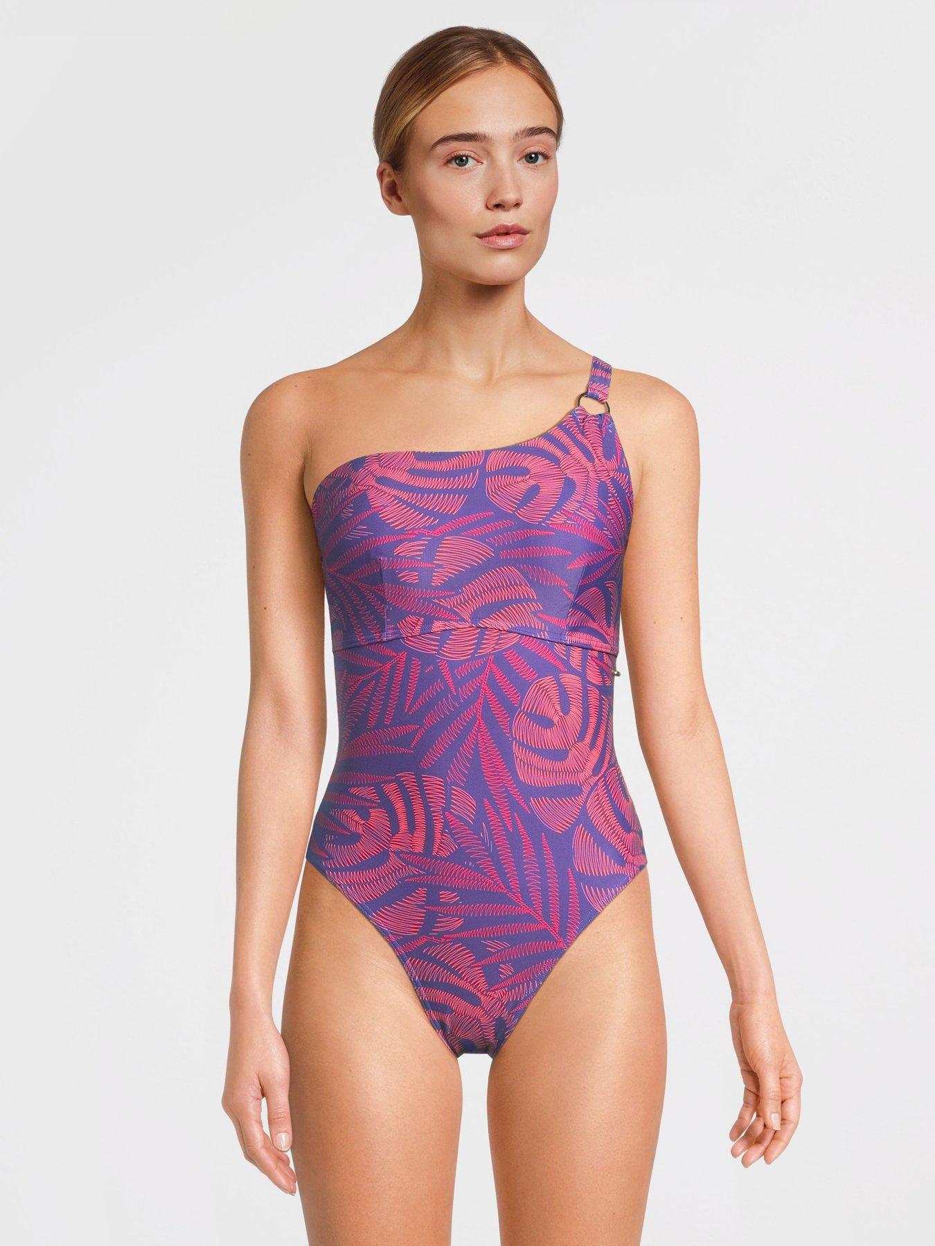 Speedo Womens Shaping Printed Asymmetric 1 Piece - Hapuna