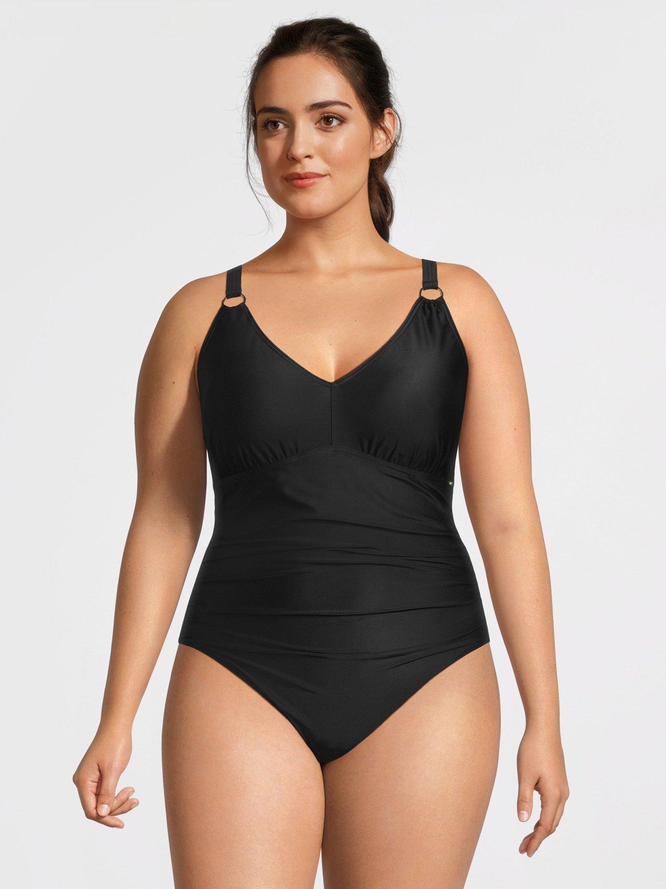 speedo-womens-plus-size-shaping-v-neck-1-piece-black