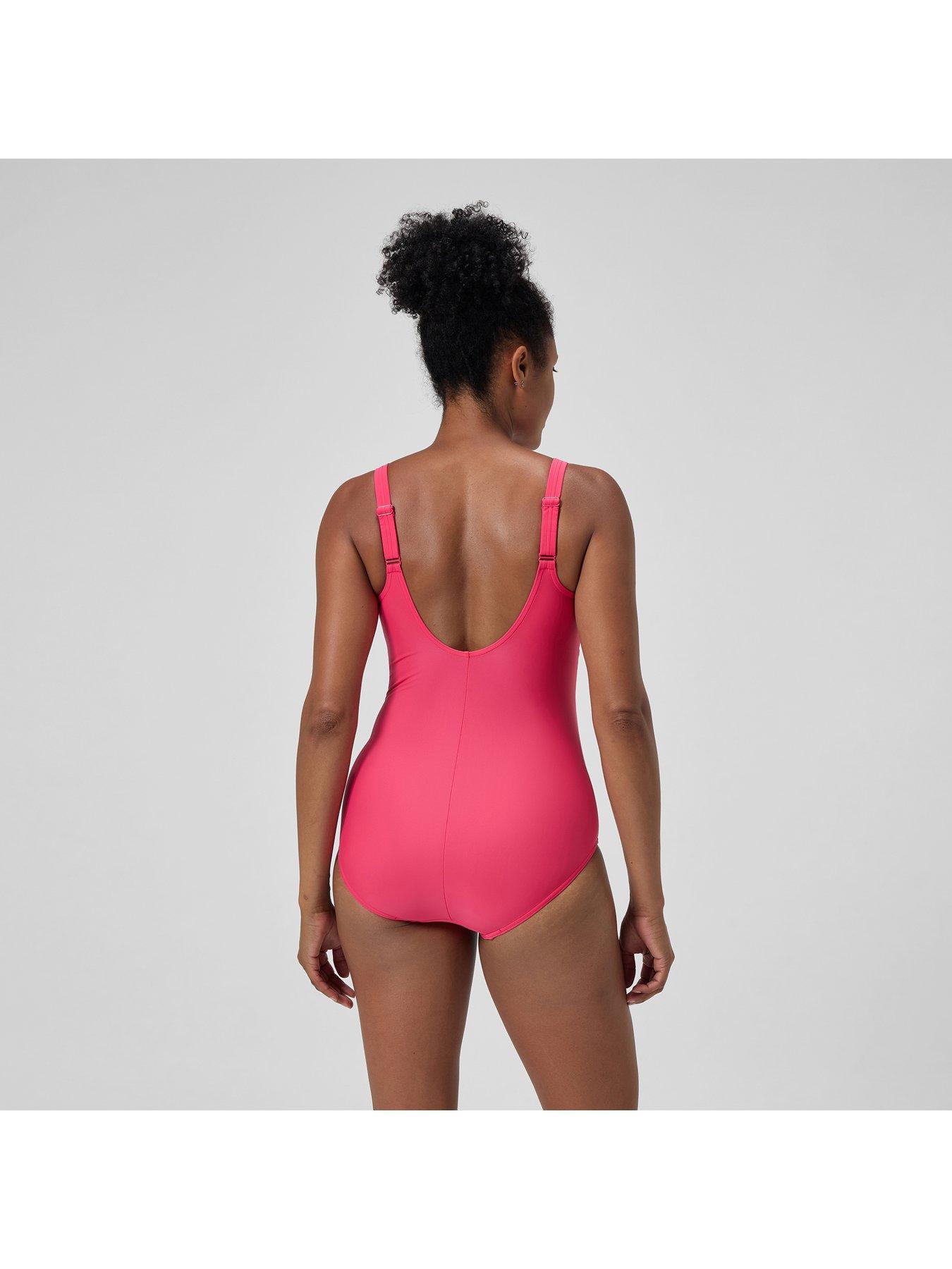 Image 2 of 6 of Speedo Womens Shaping Cross Knot 1 Piece - Pink