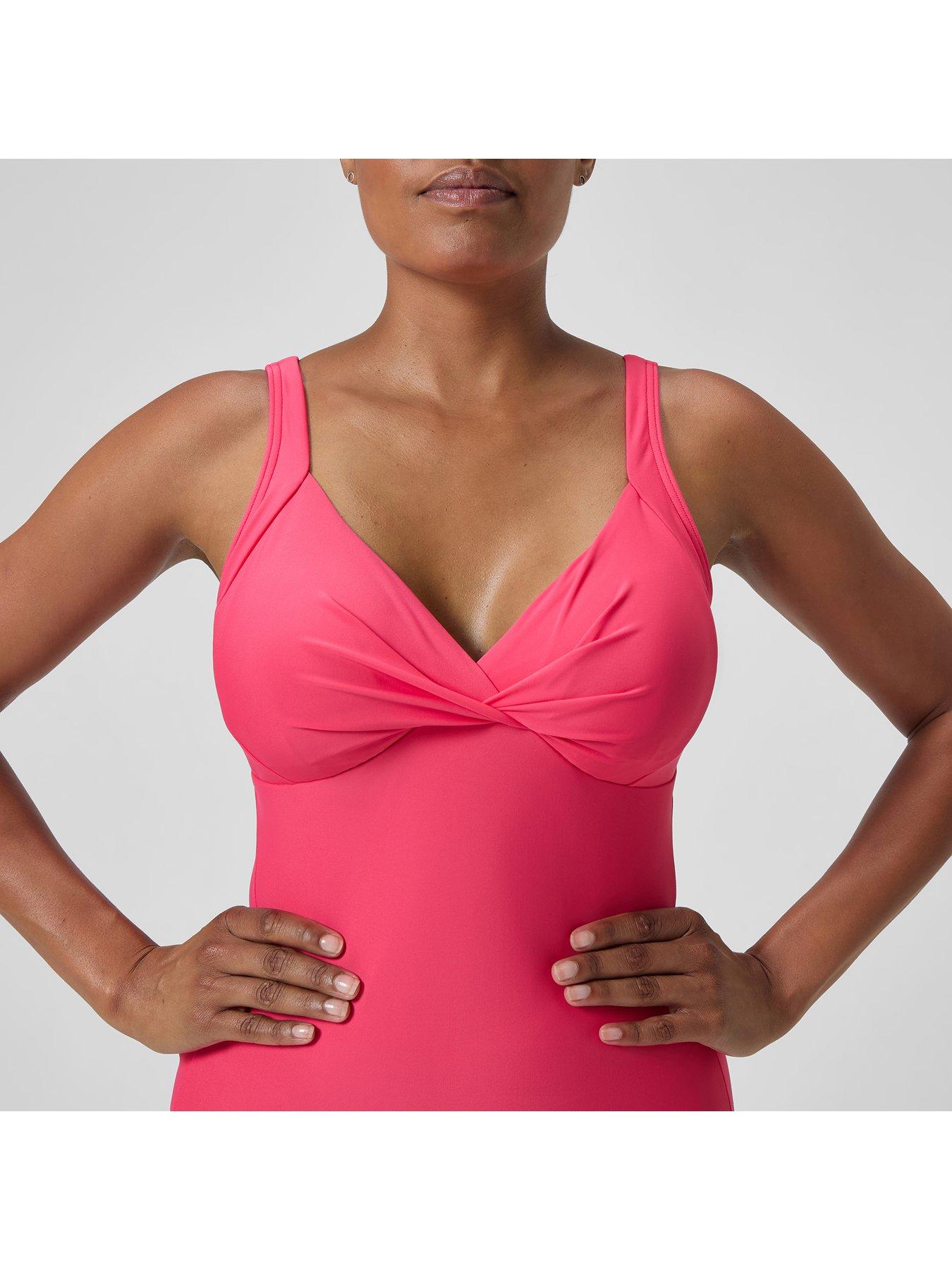 Image 5 of 6 of Speedo Womens Shaping Cross Knot 1 Piece - Pink