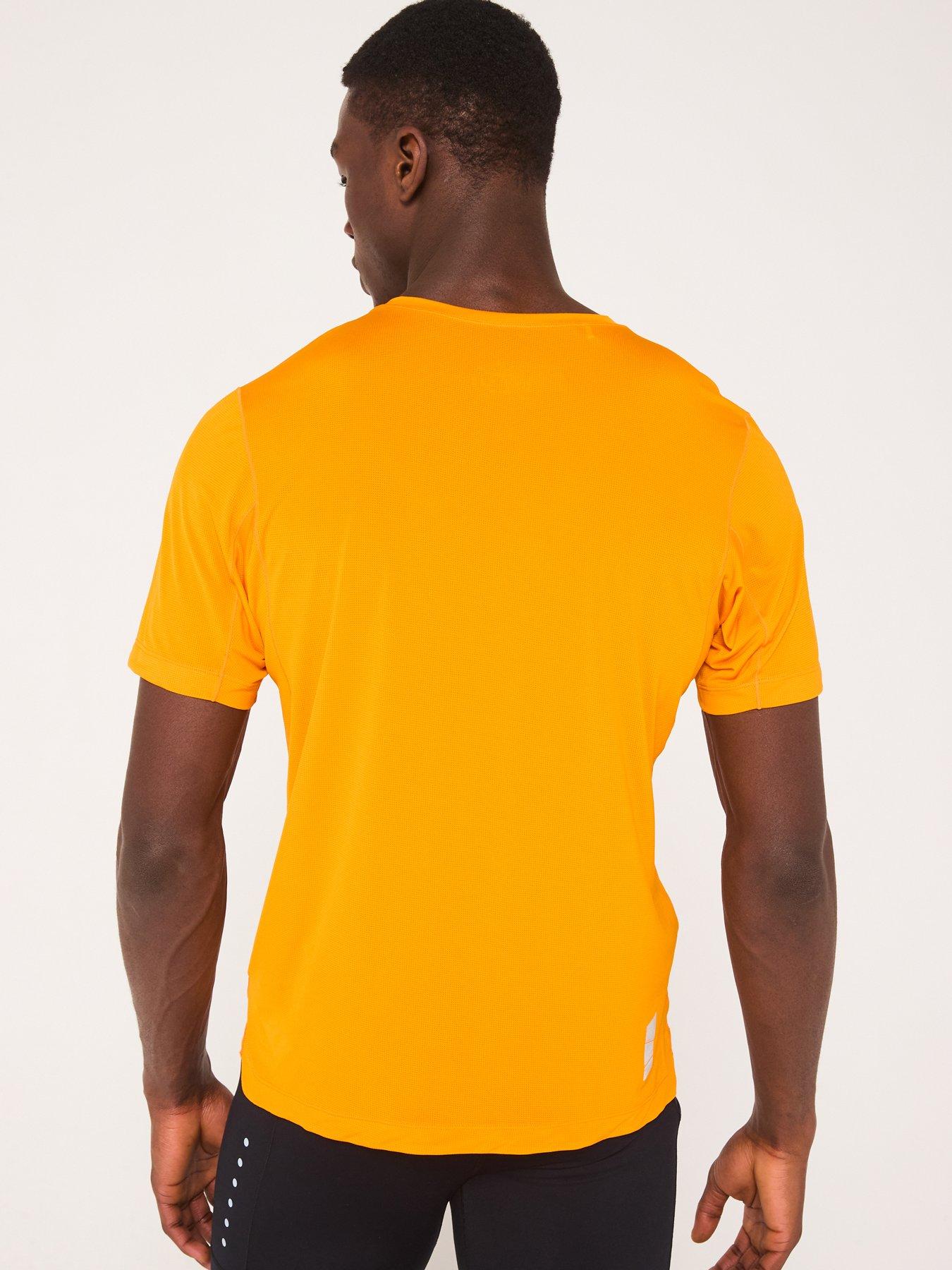  image of ronhill-mens-running-tech-short-sleeve-tee-tangeloblack