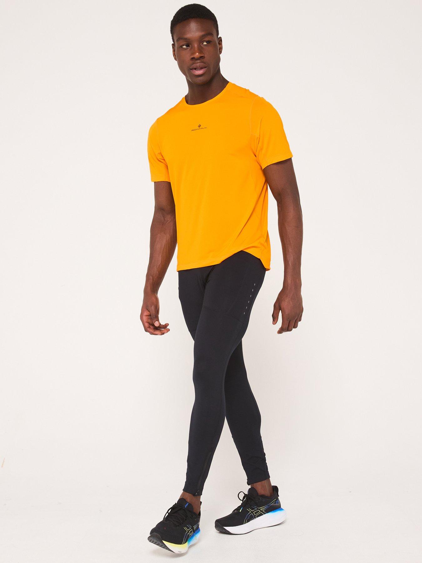  image of ronhill-mens-running-tech-short-sleeve-tee-tangeloblack