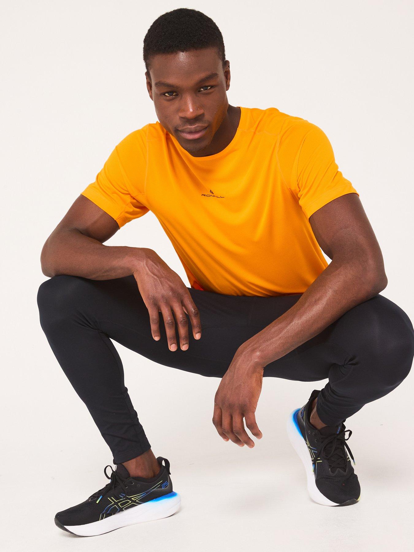  image of ronhill-mens-running-tech-short-sleeve-tee-tangeloblack