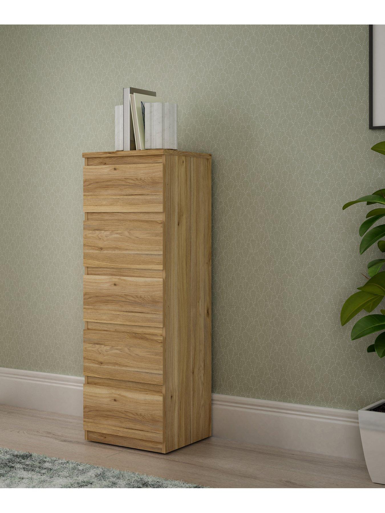 Image 1 of 7 of The Very Collection Lisson Narrow Chest of 5 Drawers - New Oak - FSC&reg; Certified
