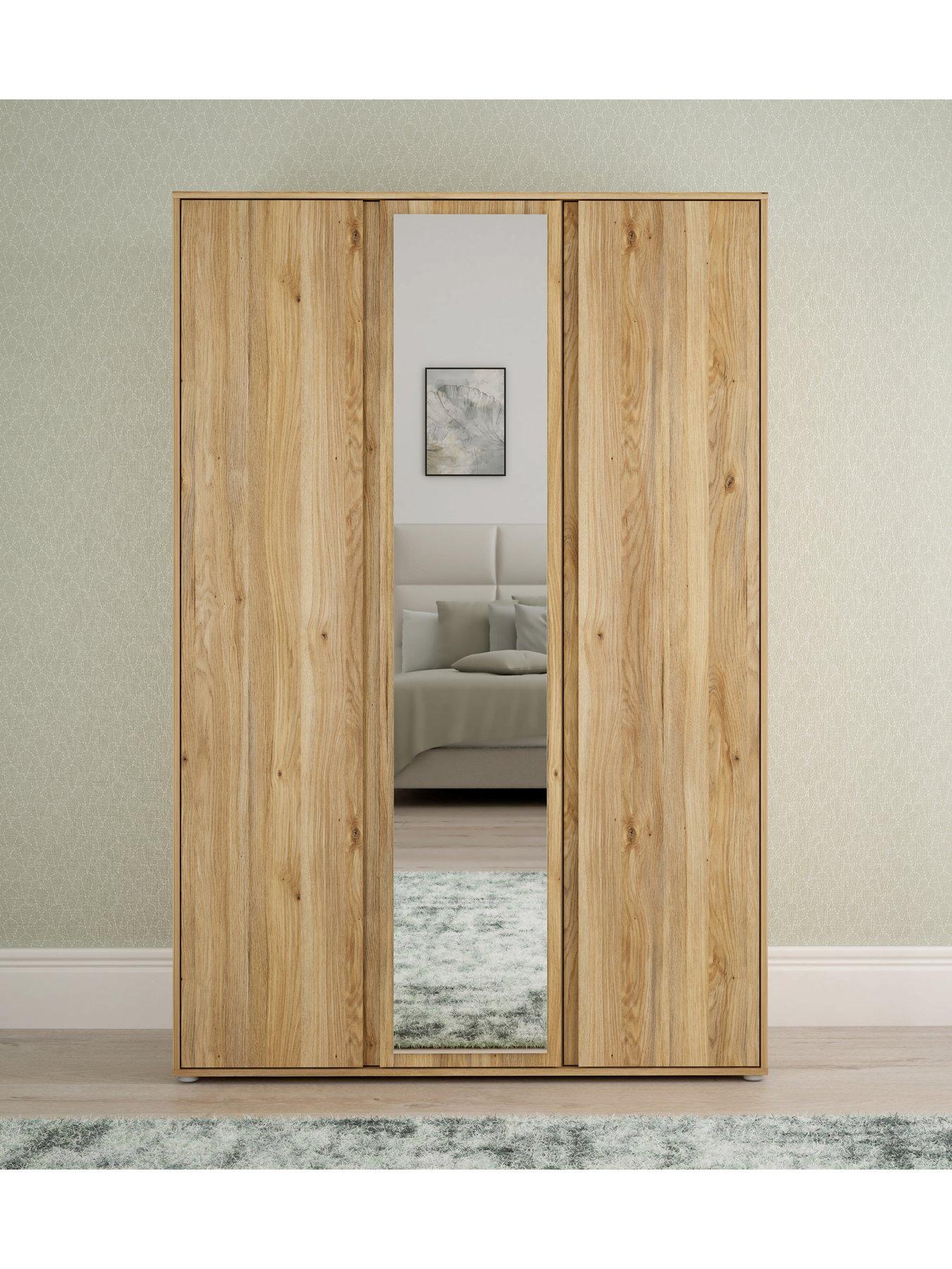 The Very Collection Lisson 3 Door Mirrored Wardrobe - New Oak - FSC® Certified